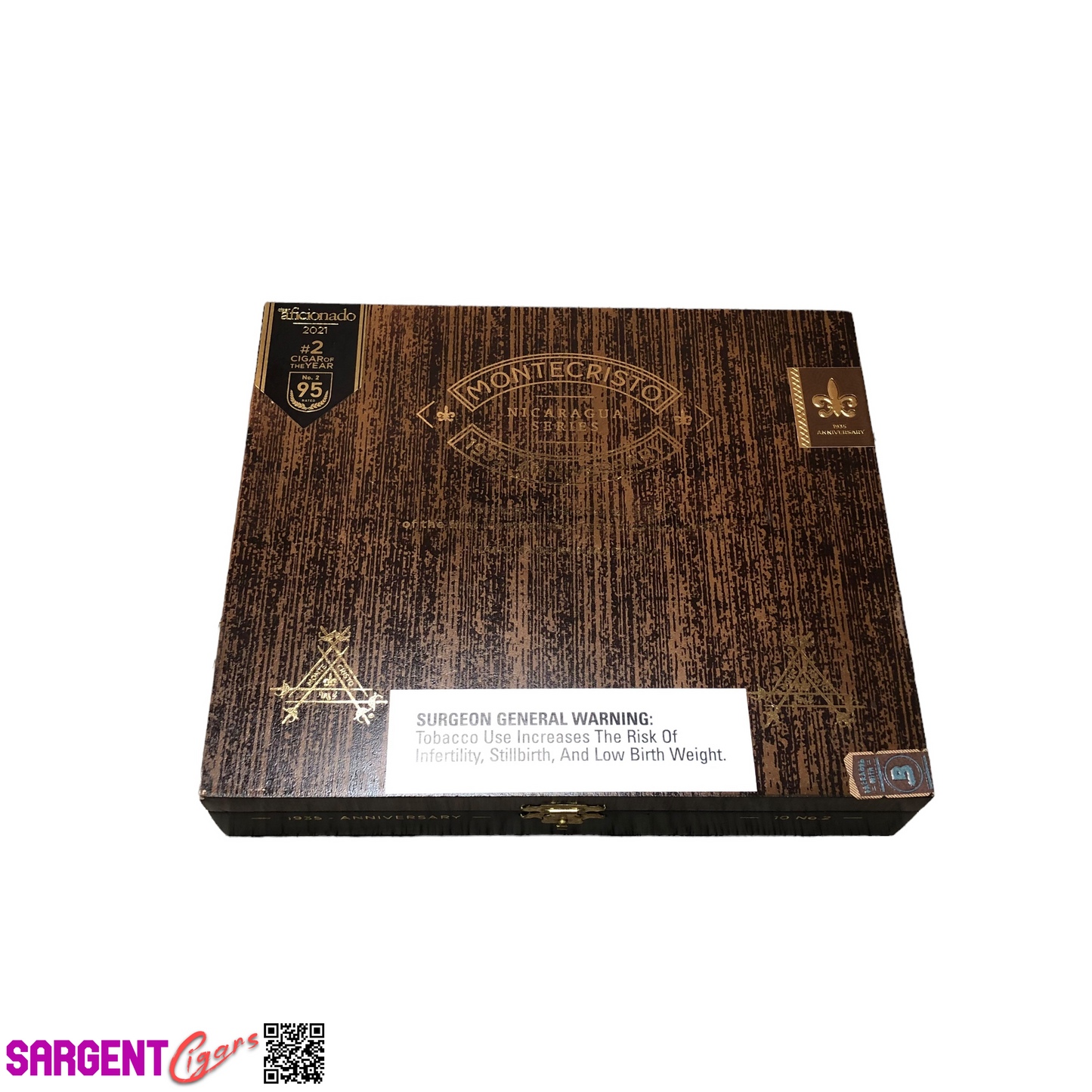 Montecristo Nicaragua 1935 Anniversary Toro Empty Wooden Cigar Box 9x7.5x1.75