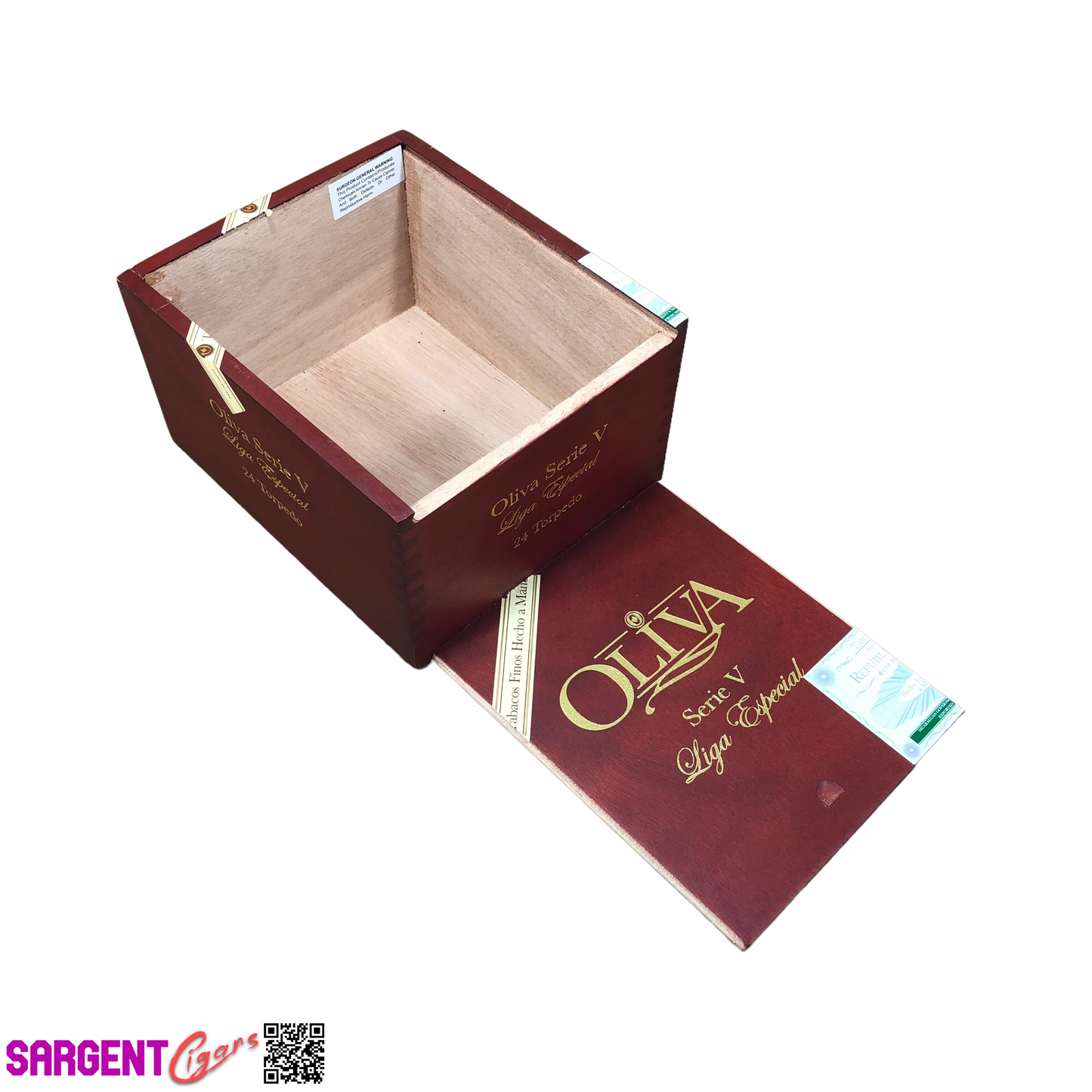 Oliva Serie V Torpedo Empty Wooden Cigar Box 6x7x4