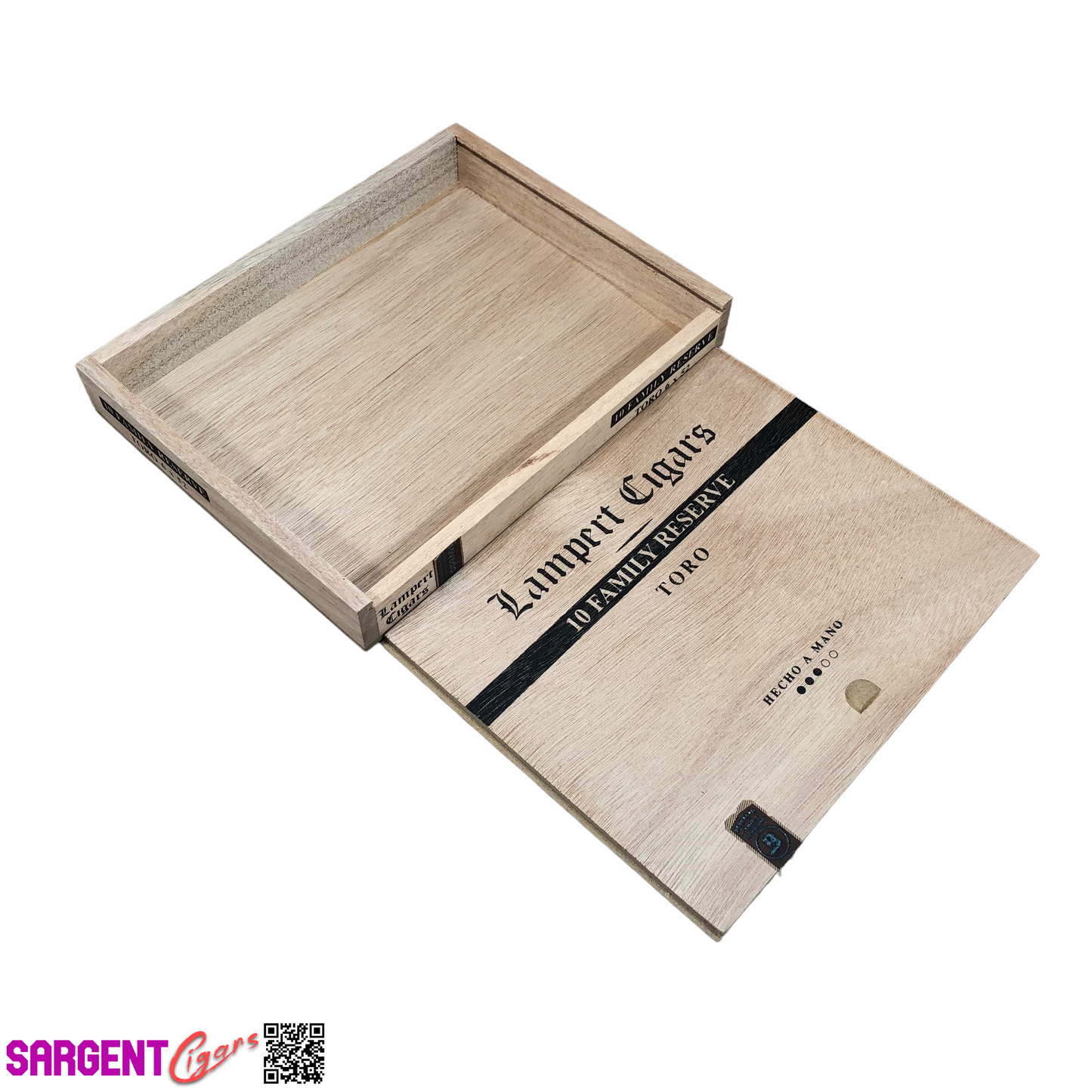 Lampert Toro Empty Wooden Cigar Box 8.75x6.75x1.25