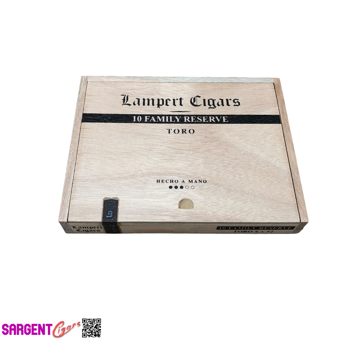 Lampert Toro Empty Wooden Cigar Box 8.75x6.75x1.25