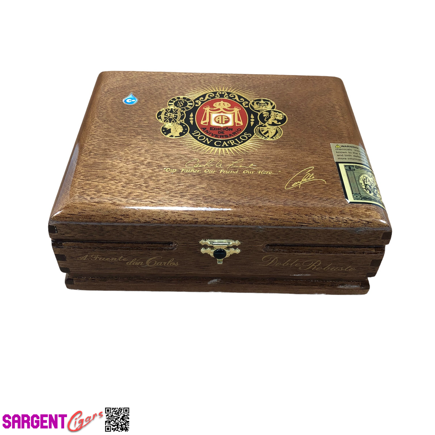 Arturo Fuente Don Carlos Doble Robusto Empty Wooden Cigar Box 8x6.5x3 (1)