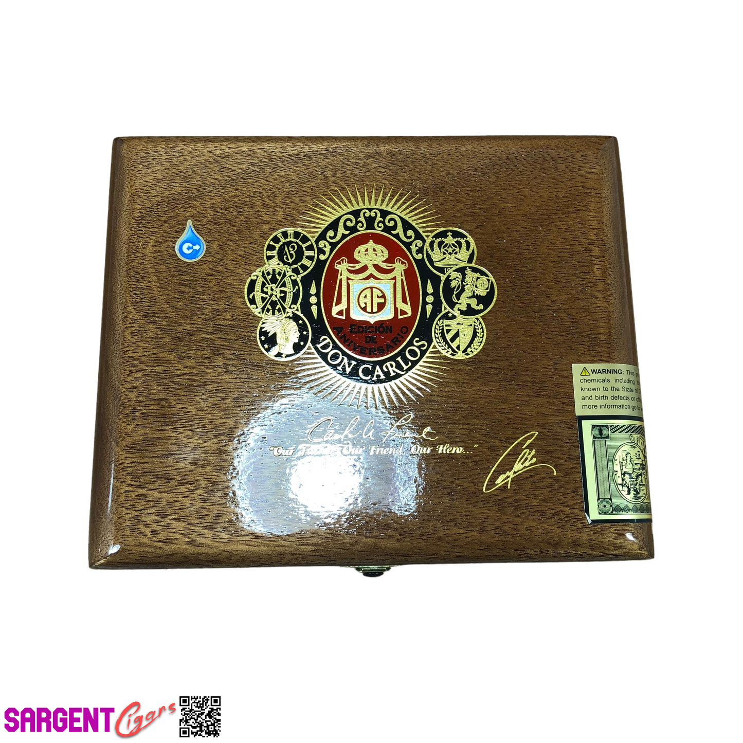 Arturo Fuente Don Carlos Doble Robusto Empty Wooden Cigar Box 8x6.5x3 (1)