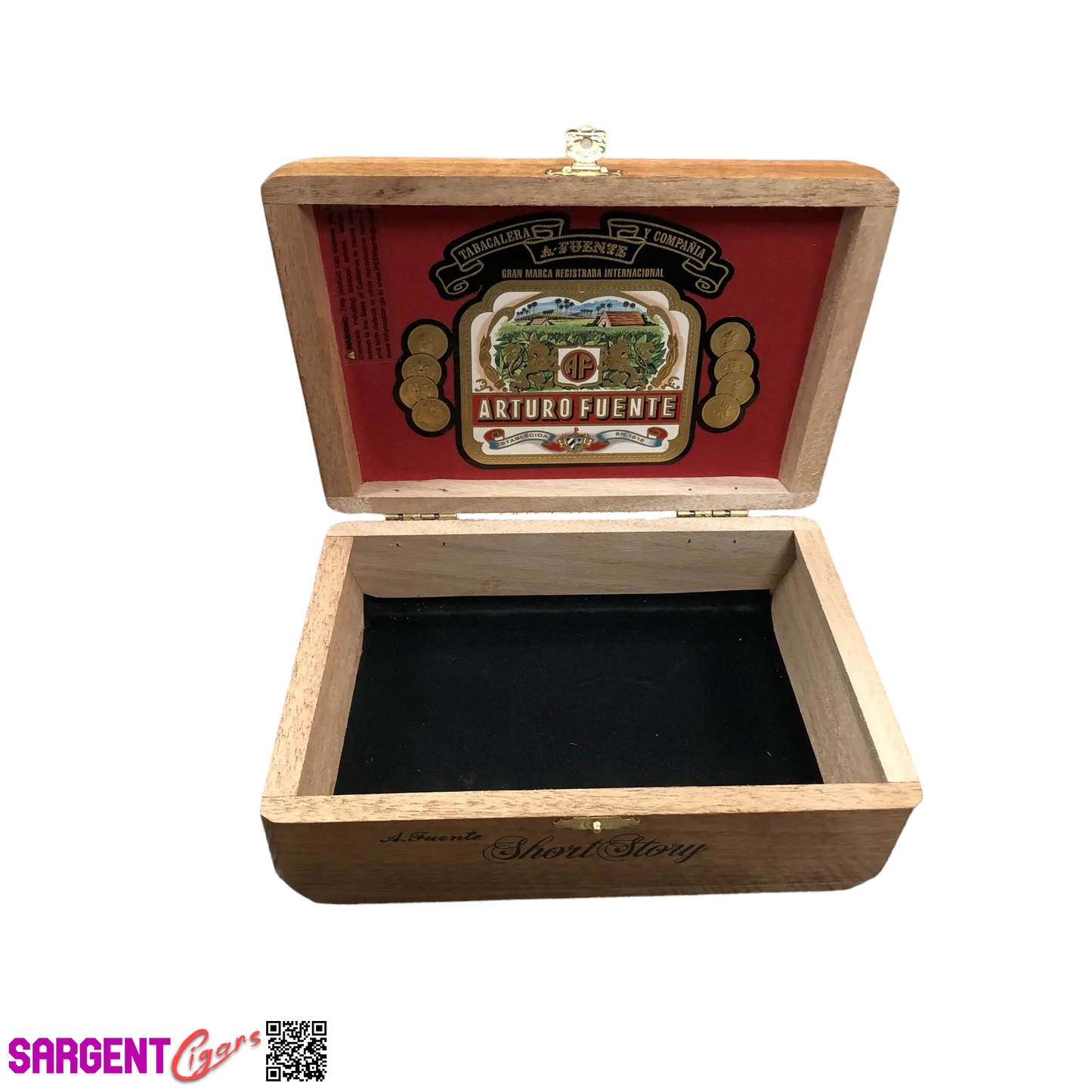 Arturo Fuente Short Story Empty Wooden Cigar Box 8x5x3