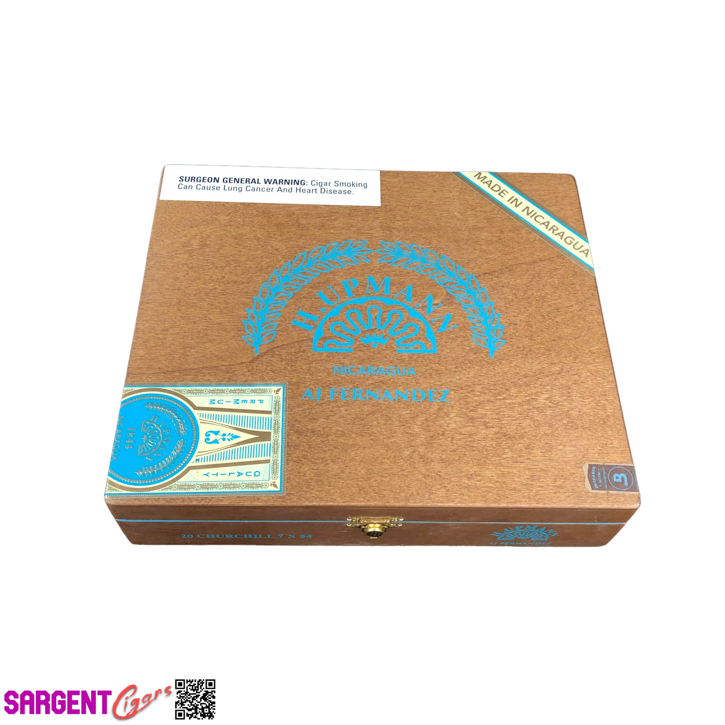 H Upmann Nicaragua Churchill Empty Wooden Cigar Box 9.5x8.25x2