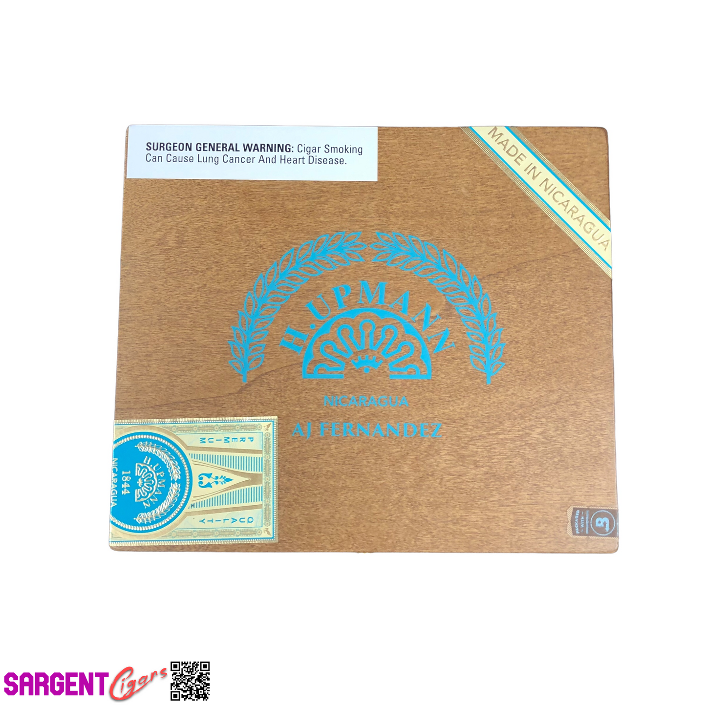 H Upmann Nicaragua Churchill Empty Wooden Cigar Box 9.5x8.25x2