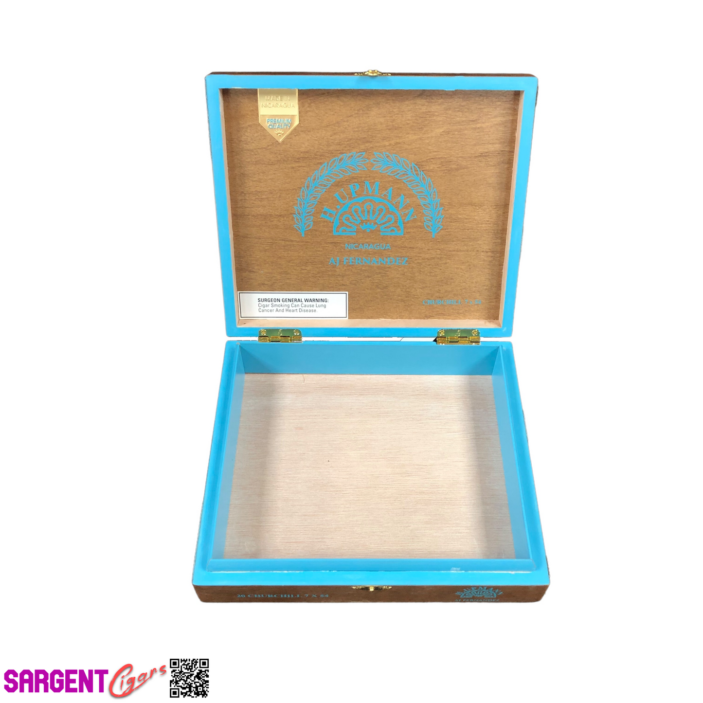 H Upmann Nicaragua Churchill Empty Wooden Cigar Box 9.5x8.25x2