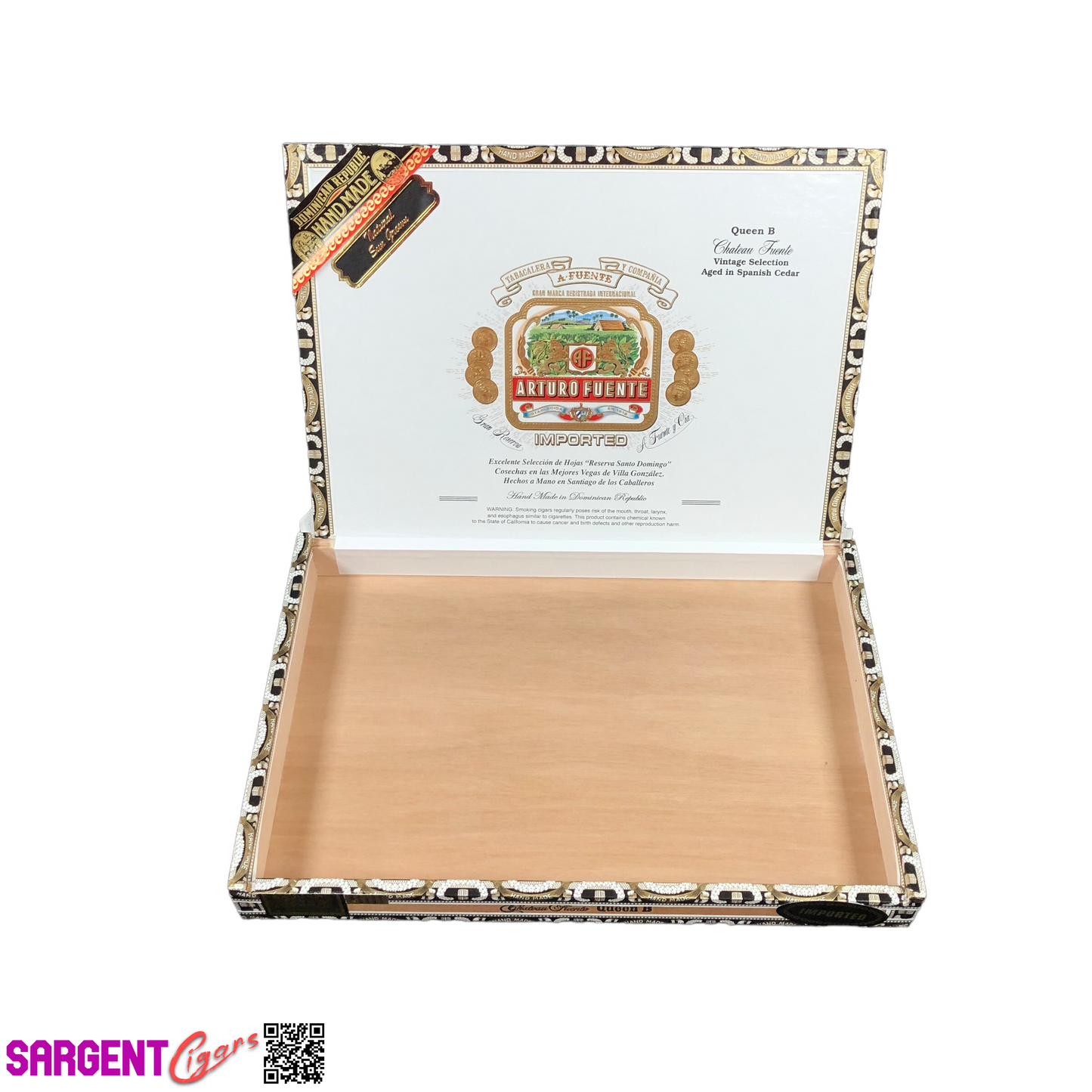 Arturo Fuente Queen B Empty Cigar Box 12x8.25x1.25