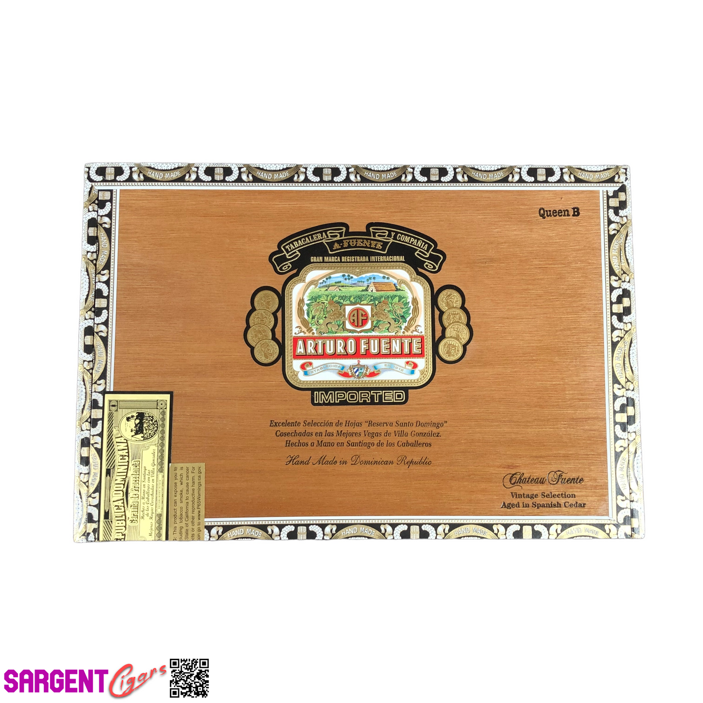 Arturo Fuente Queen B Empty Cigar Box 12x8.25x1.25