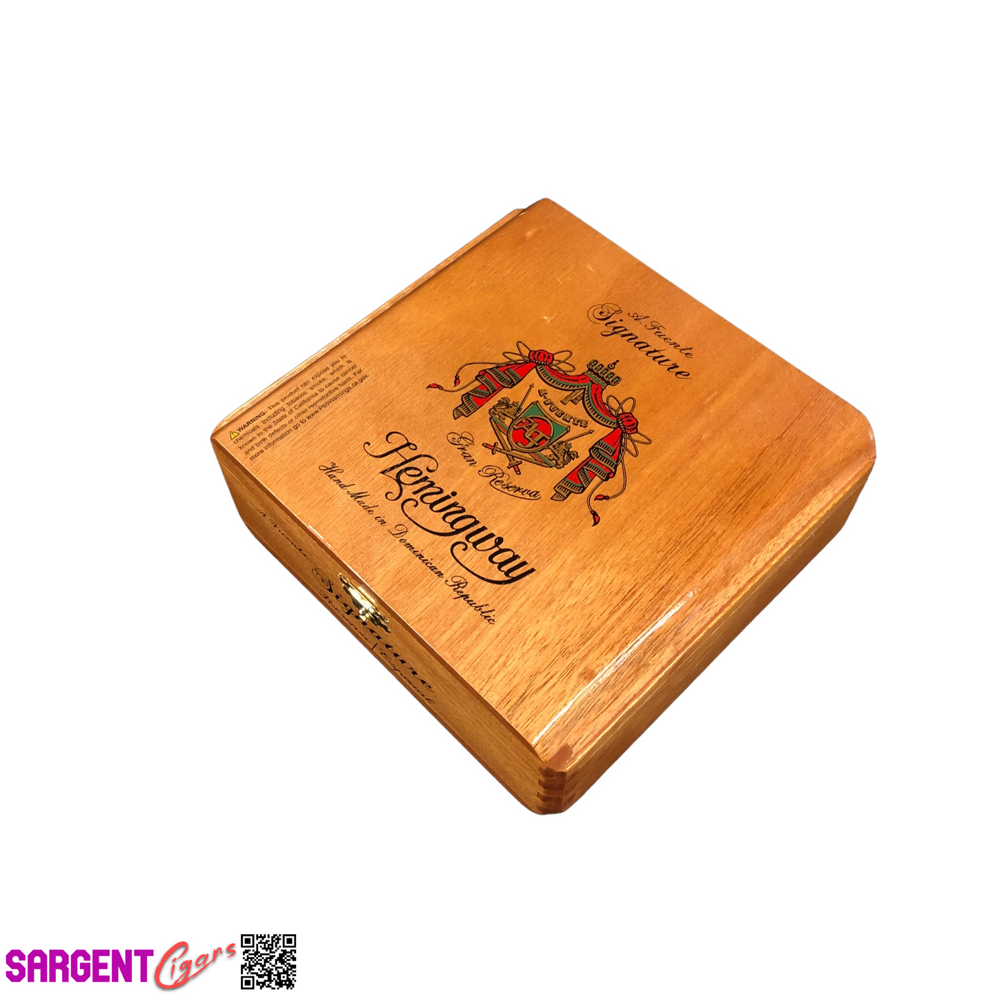 Arturo Fuente Hemingway Signature Empty Wooden Cigar Box 7.25x6.75x2.75