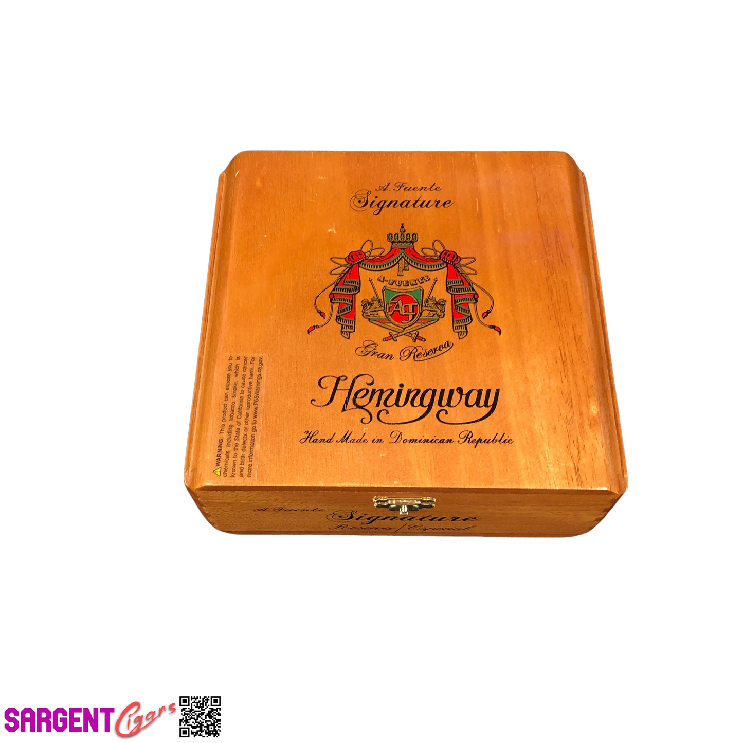 Arturo Fuente Hemingway Signature Empty Wooden Cigar Box 7.25x6.75x2.75