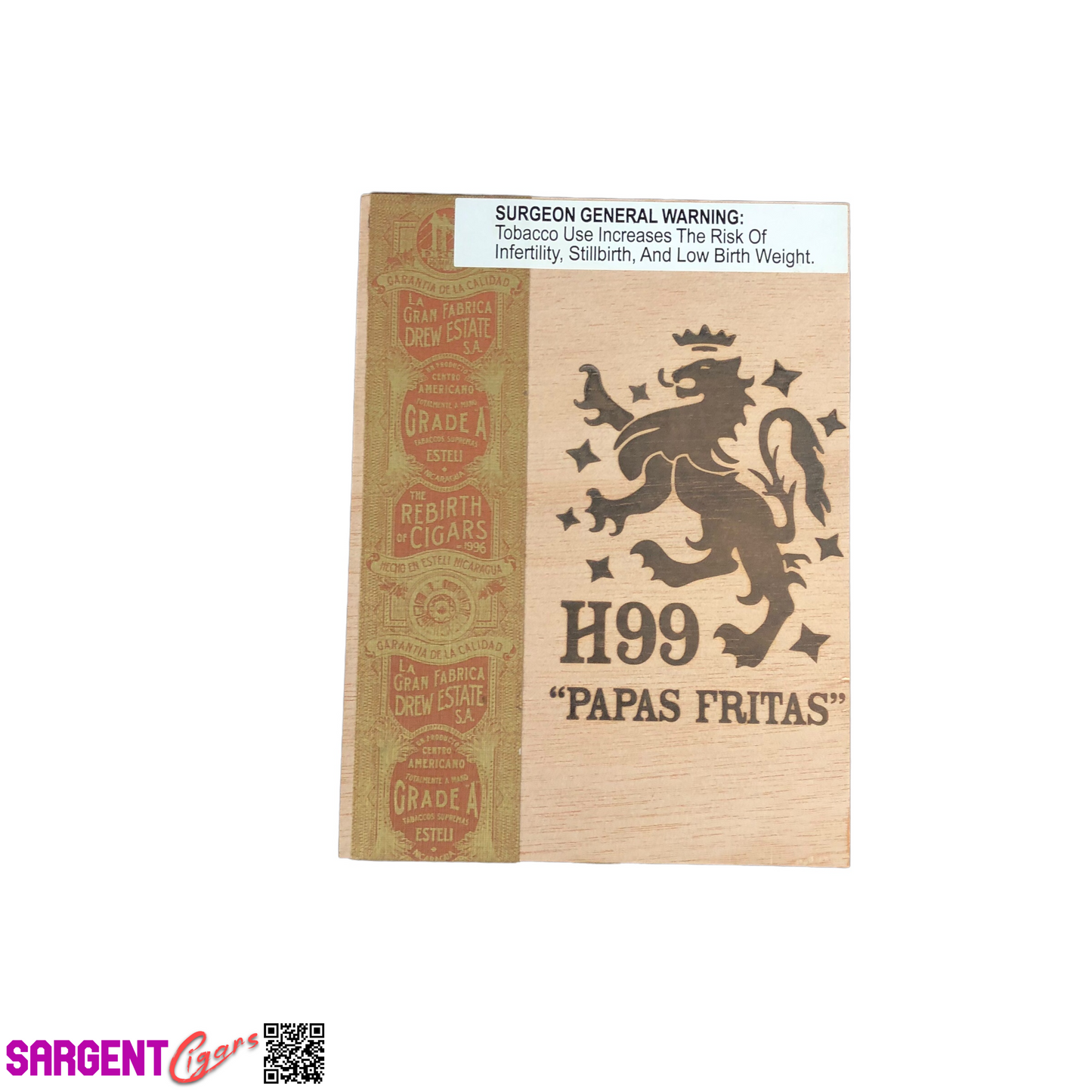 Liga Privada Papas Fritas H99 Empty Wooden Cigar Box 4.25x6x4