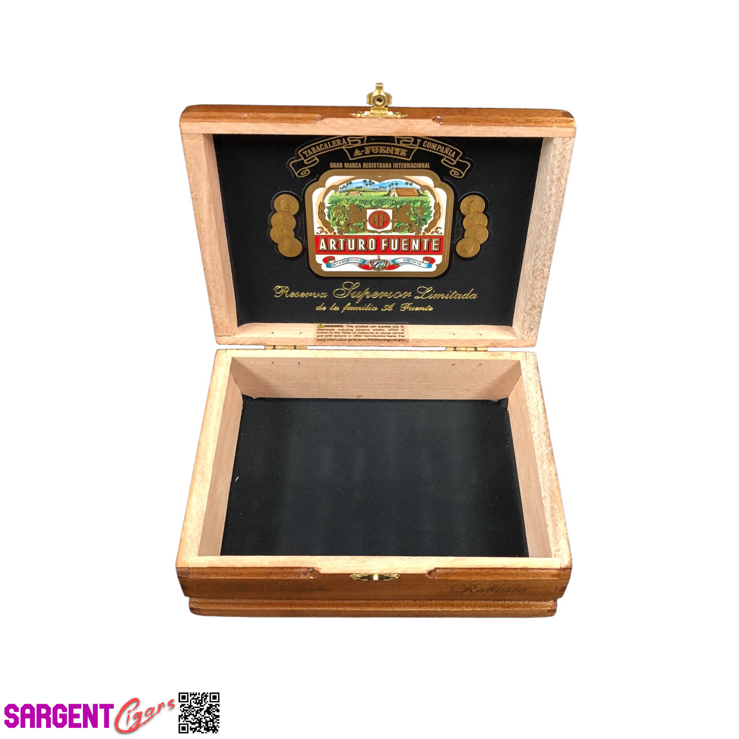 Arturo Fuente Don Carlos Robusto Empty Wooden Cigar Box 7.75x5.75x3