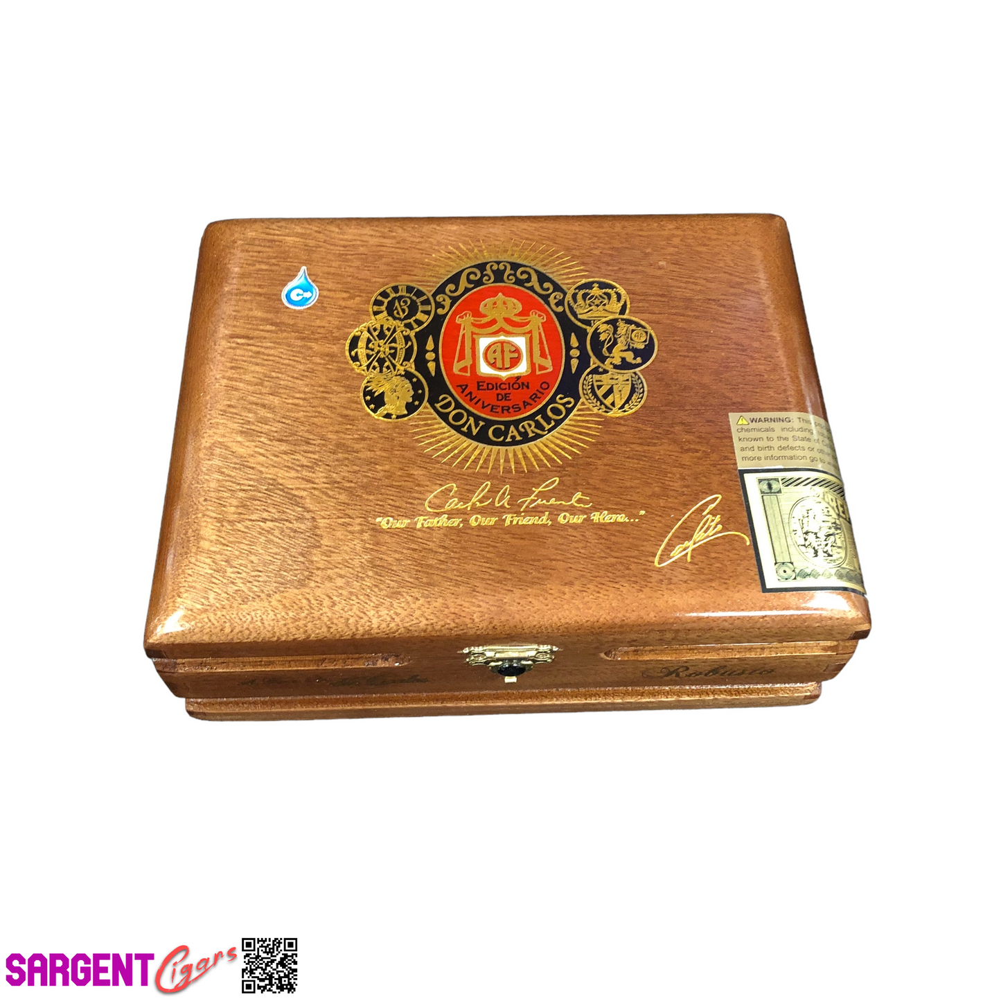 Arturo Fuente Don Carlos Robusto Empty Wooden Cigar Box 7.75x5.75x3