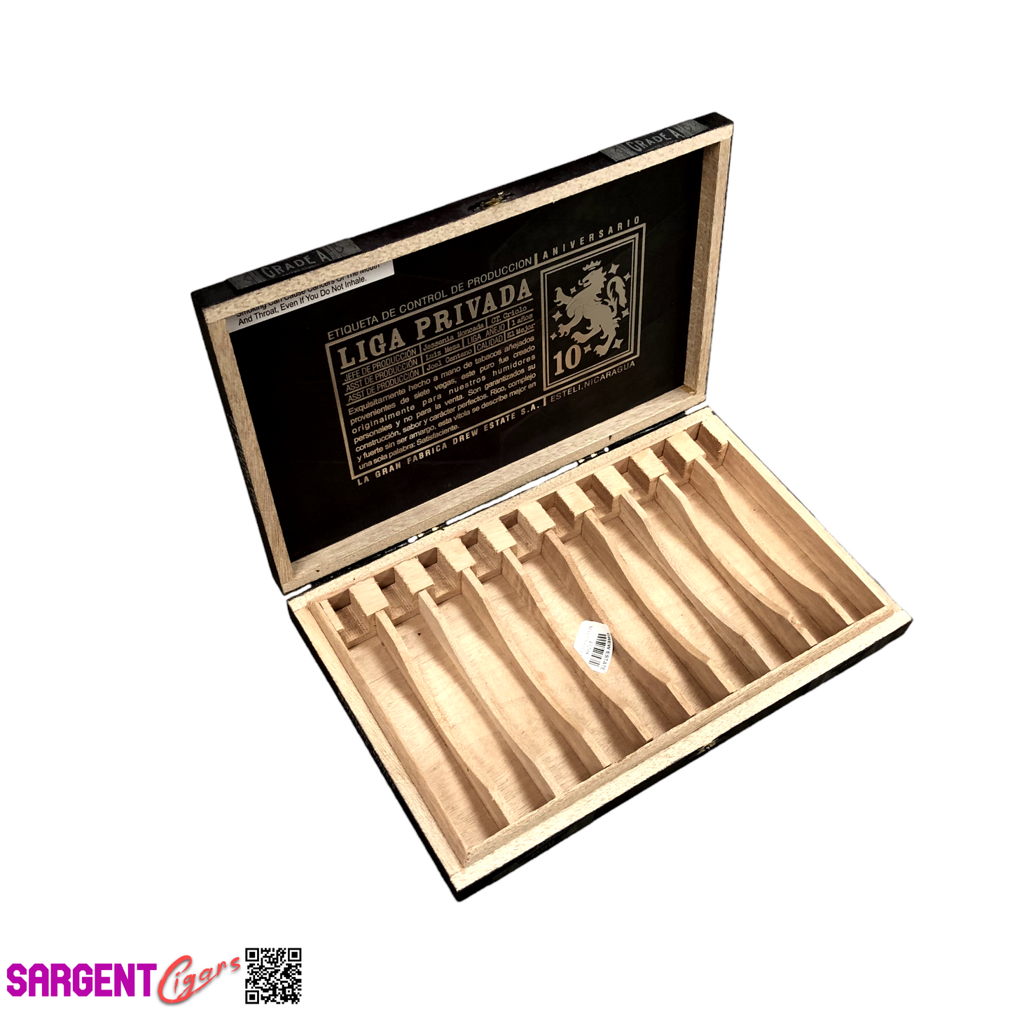 Liga Privada 10th Anniversary Robusto Empty Wooden Cigar Box 11.75x7.5x1.25