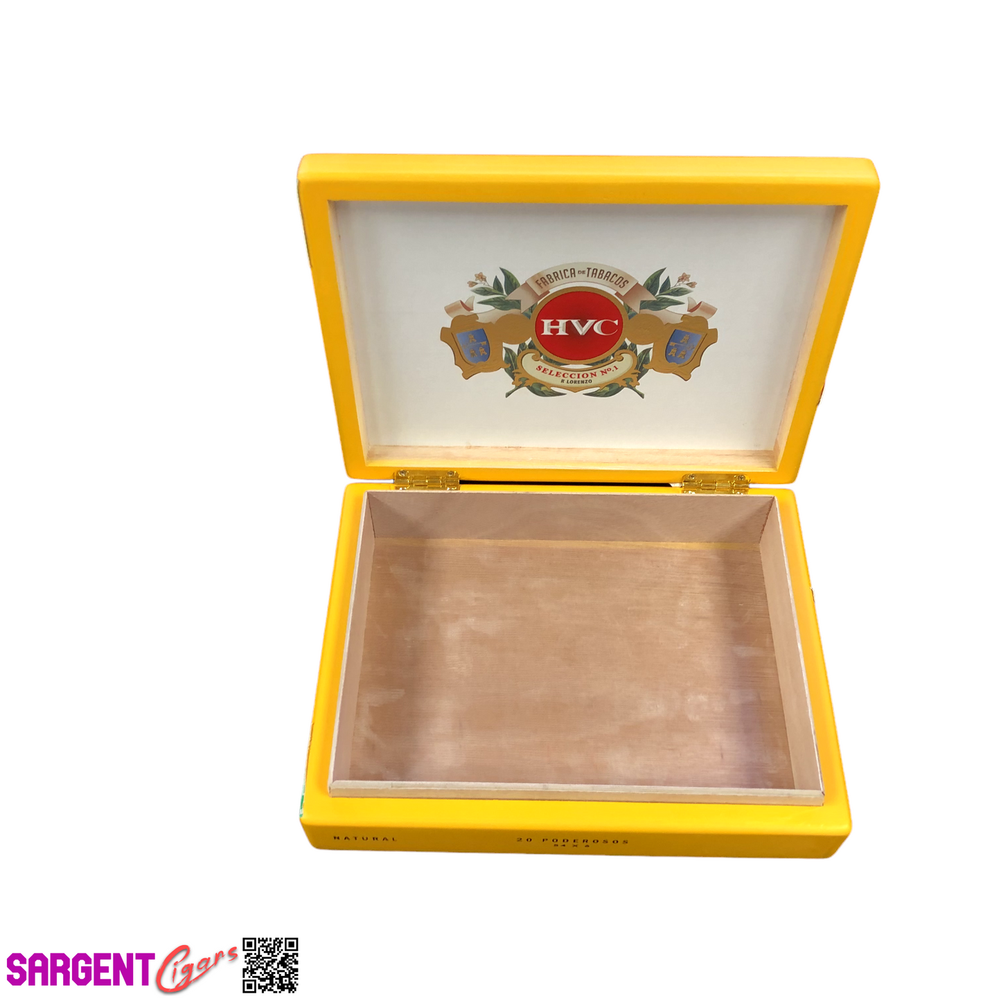 HVC Seleccion Poderosos Empty Wooden Cigar Box 9.5x7.25x2