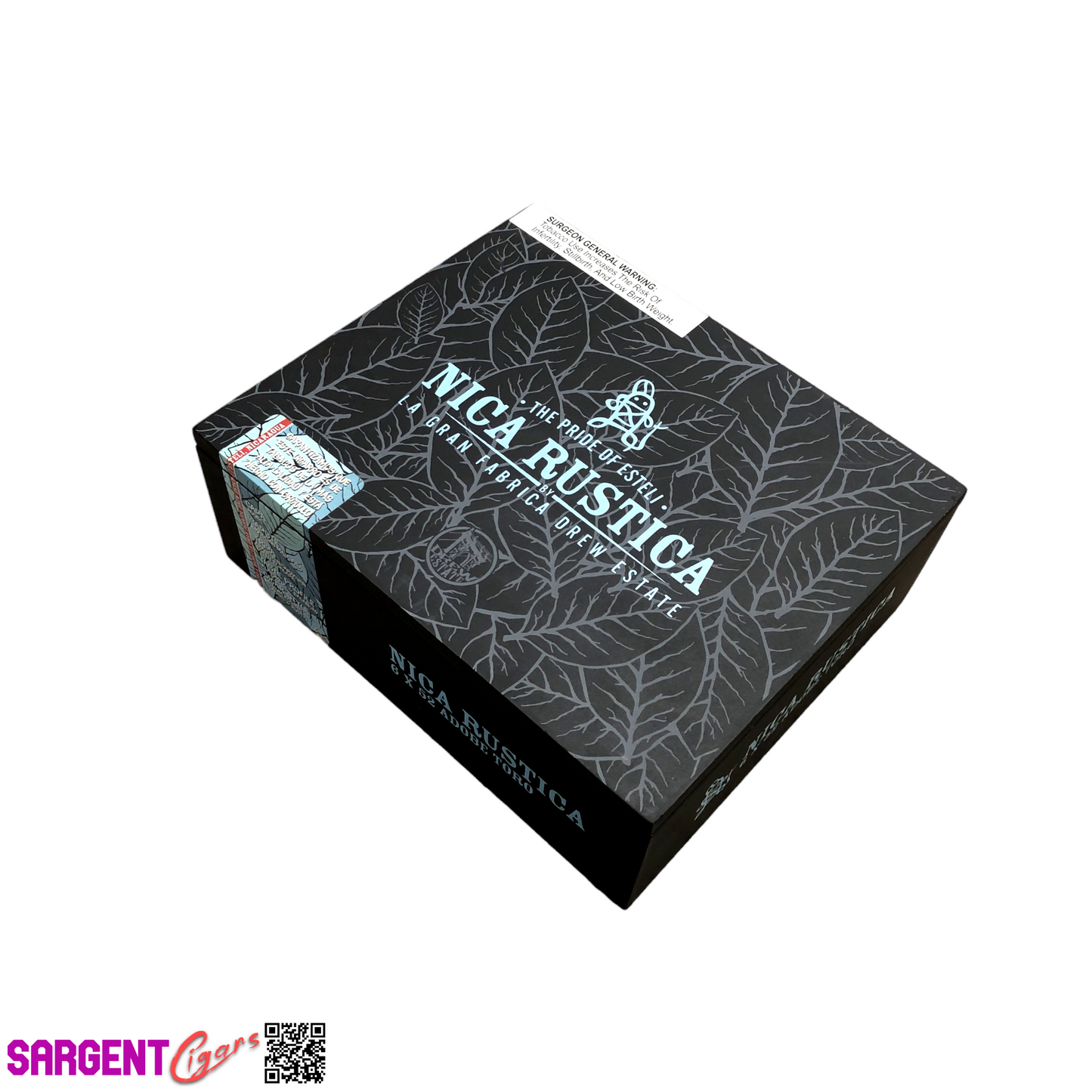 Nica Rustica Adobe Toro Empty Wooden Cigar Box 8x6.75x3