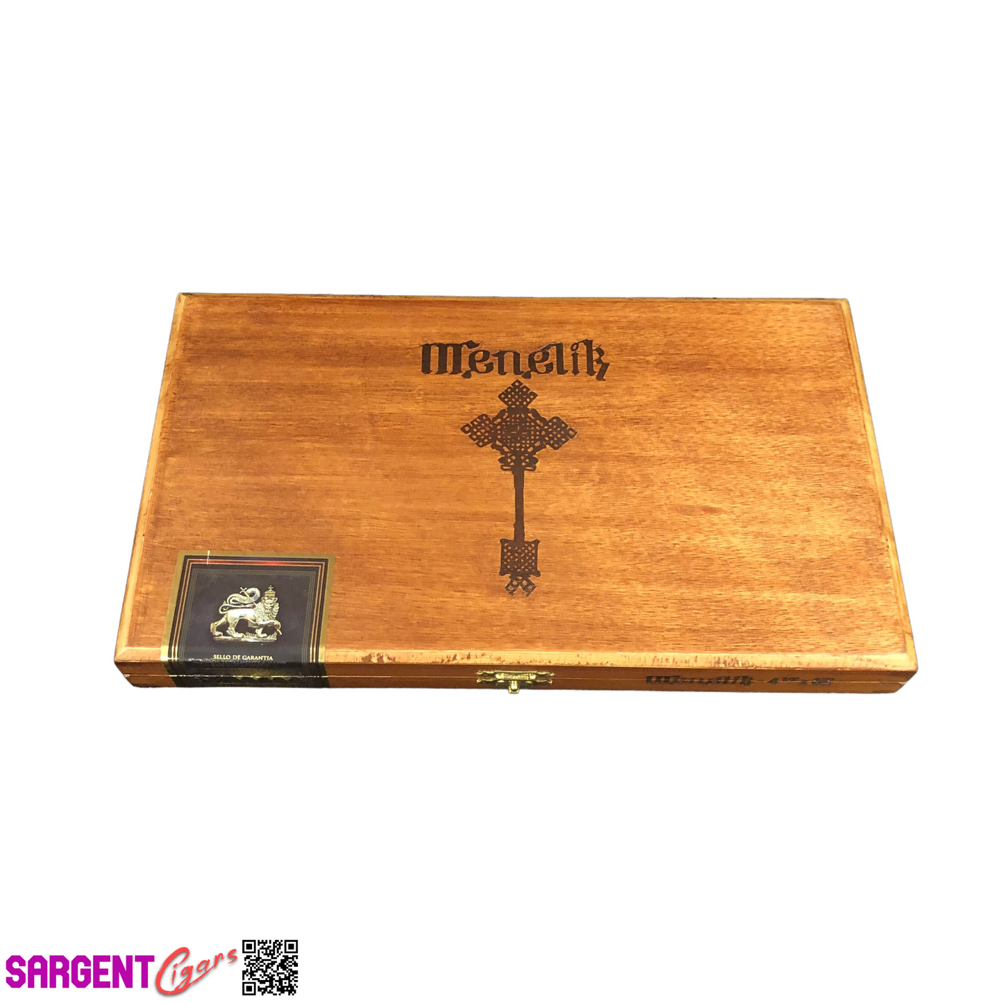 Menelik 52 Empty Wooden Cigar Box 10.5x6x1.25