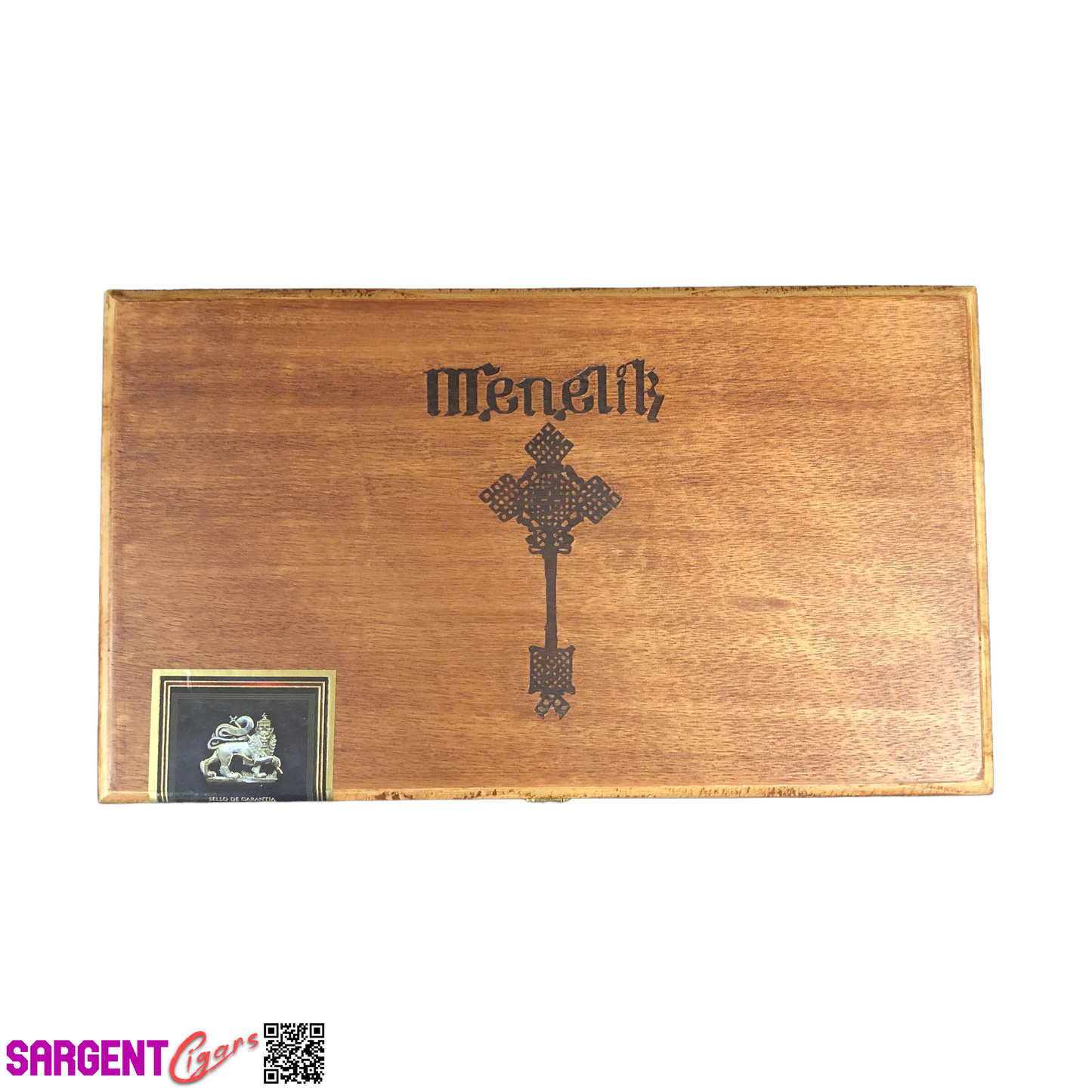 Menelik 52 Empty Wooden Cigar Box 10.5x6x1.25