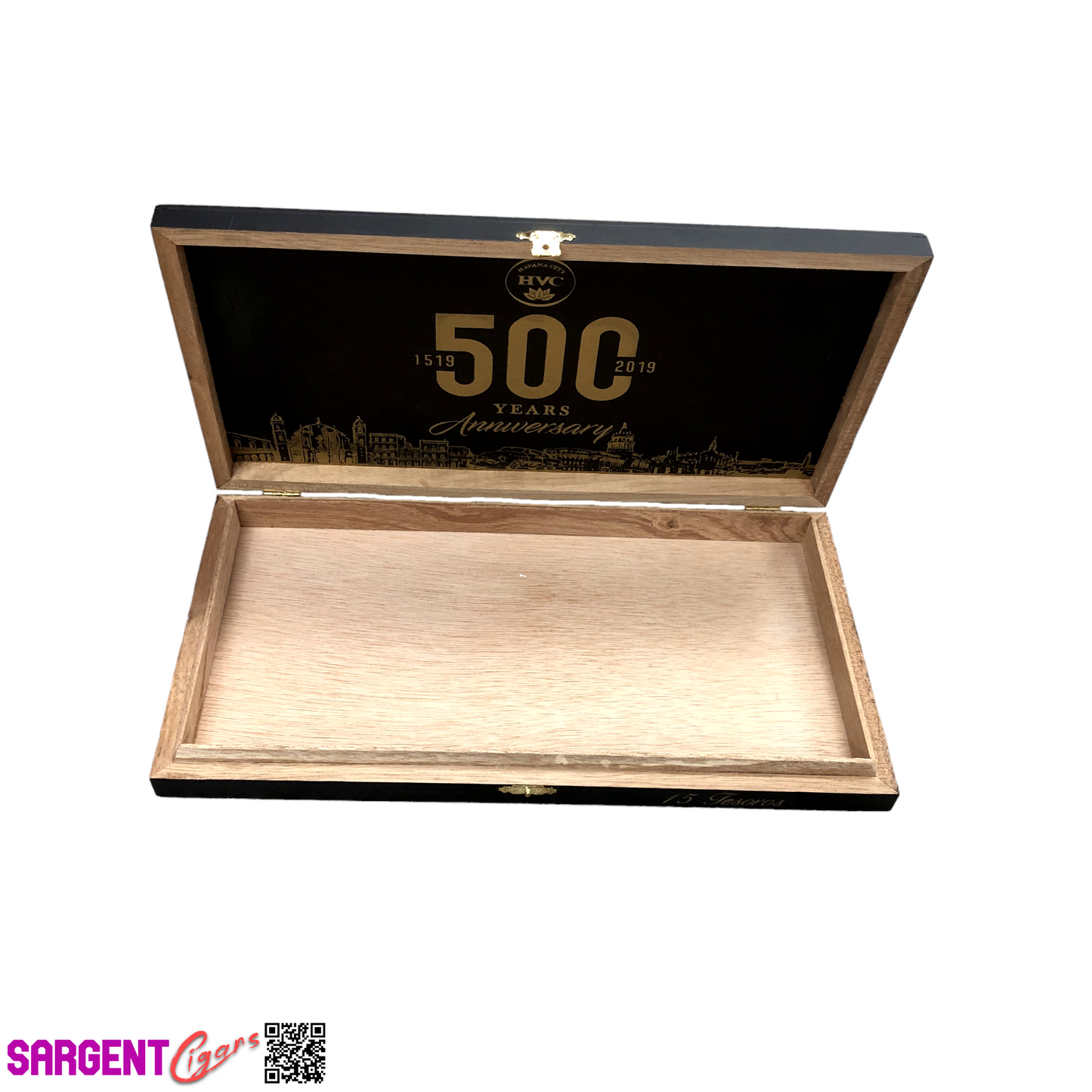 HVC 500th Anniversary Tesoros Empty Wooden Cigar Box 13x7x1.25