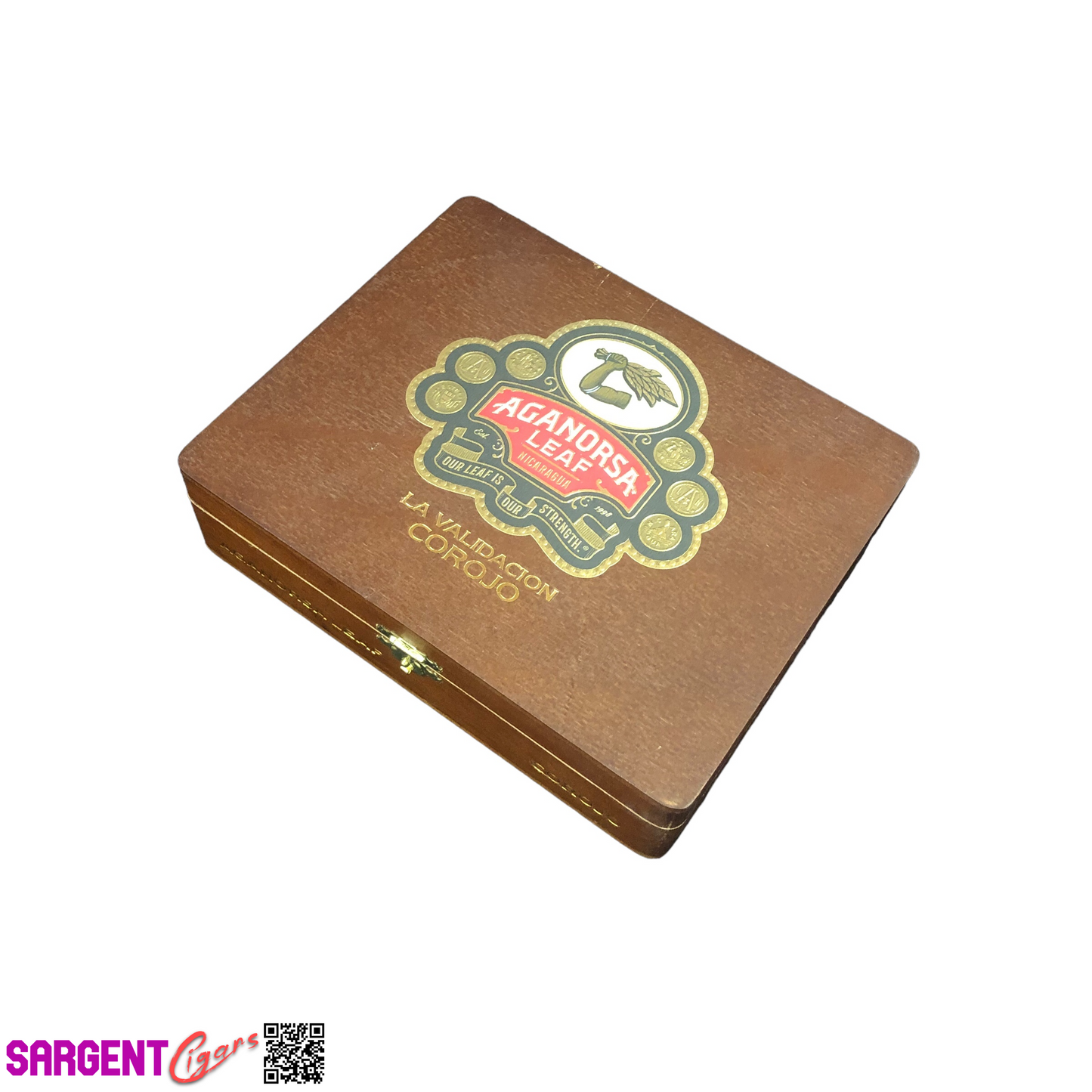 Aganorsa Leaf Validacion Corojo Gran Robusto Empty Wooden Cigar Box 7.5x6.25x2