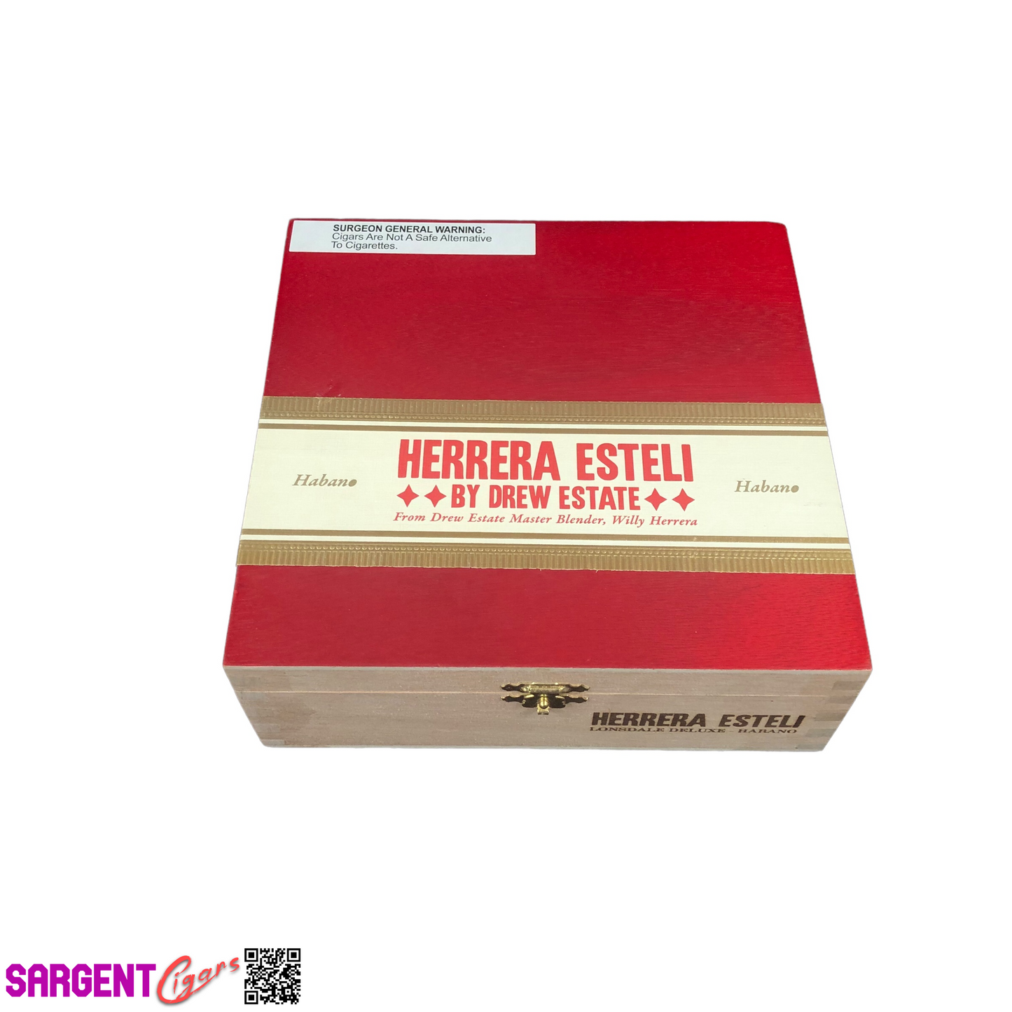 Herrera Esteli Hab Lonsdale Empty Wooden Cigar Box 7.5x7x2.5