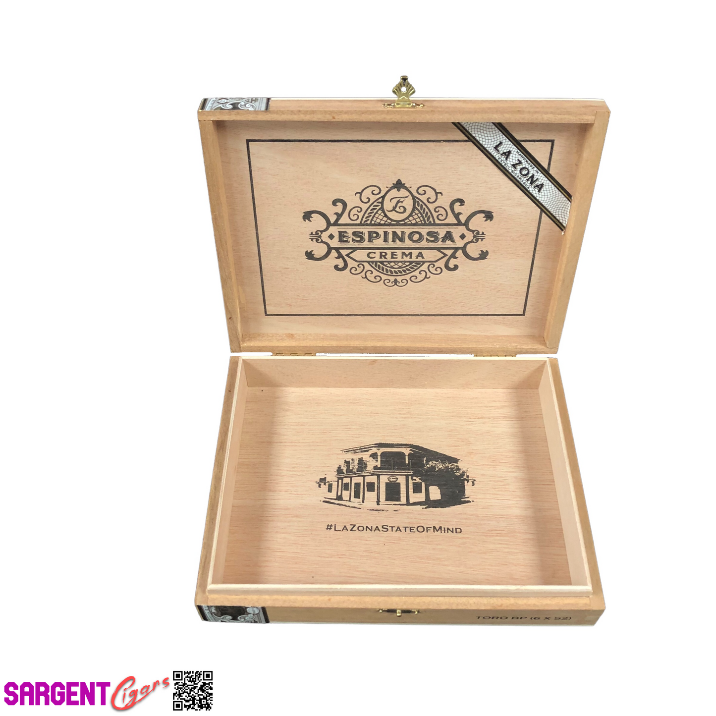 Espinosa Crema Toro Empty Wooden Cigar Box 8.75x7x1.75