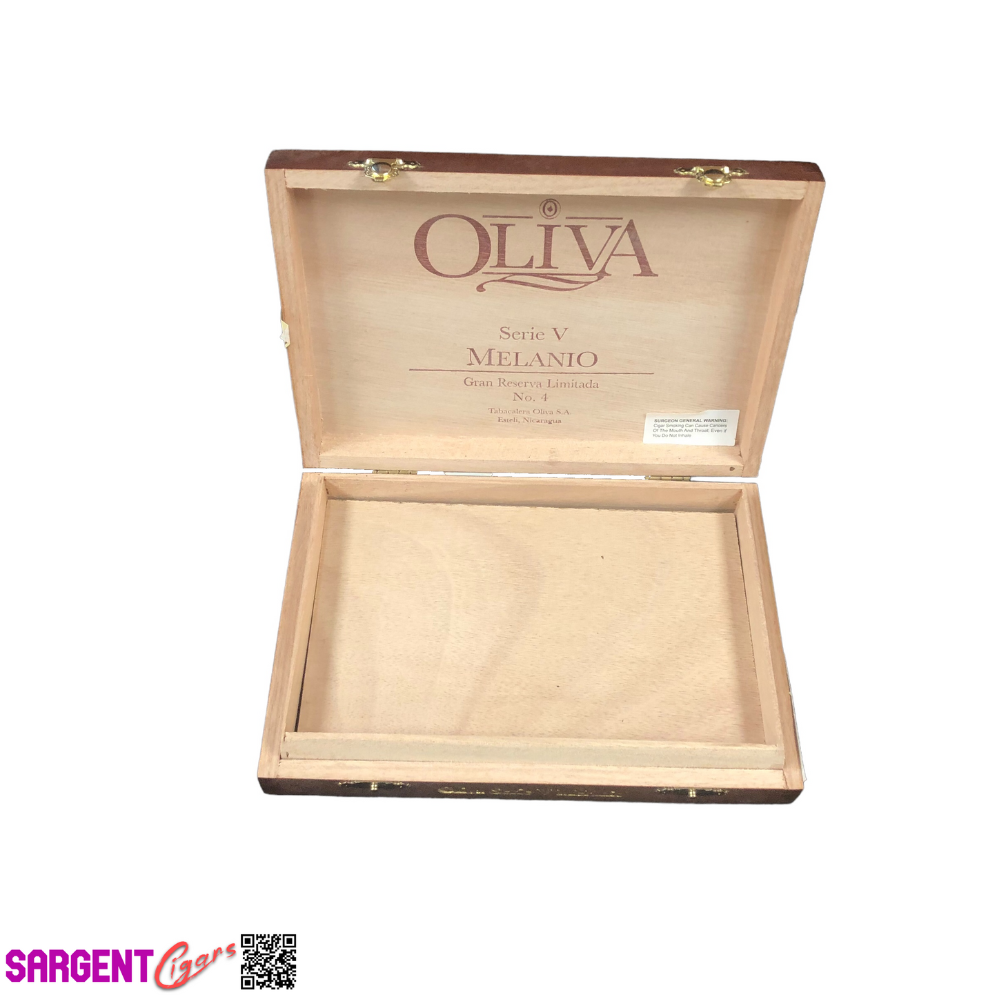 Oliva Serie V Melanio No4 Empty Wooden Cigar Box 8.25x5.75x1.5