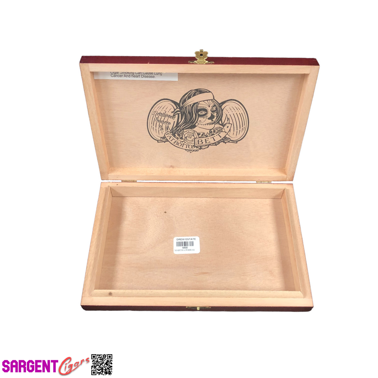 Deadwood Fat Bottom Betty Robusto Empty Wooden Cigar Box 9.5x6.25x1.25