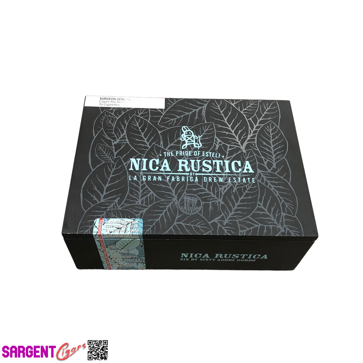 Nica Rustica Adobe Gordo Empty Wooden Cigar Box 9x6.75x3.25