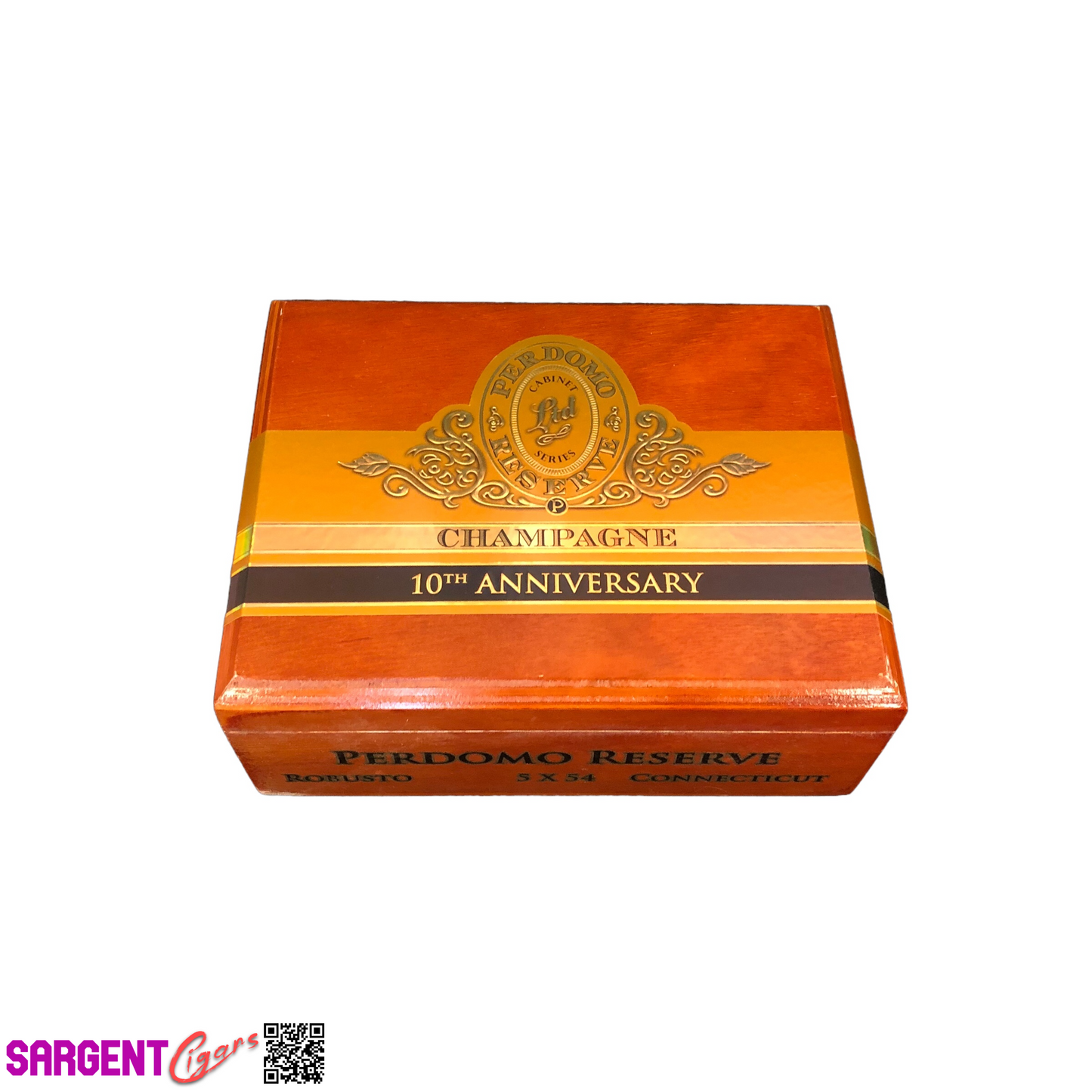 Perdomo 10th Anniversary Champagne Robusto Empty Wooden Cigar Box 8x6.25x3.25