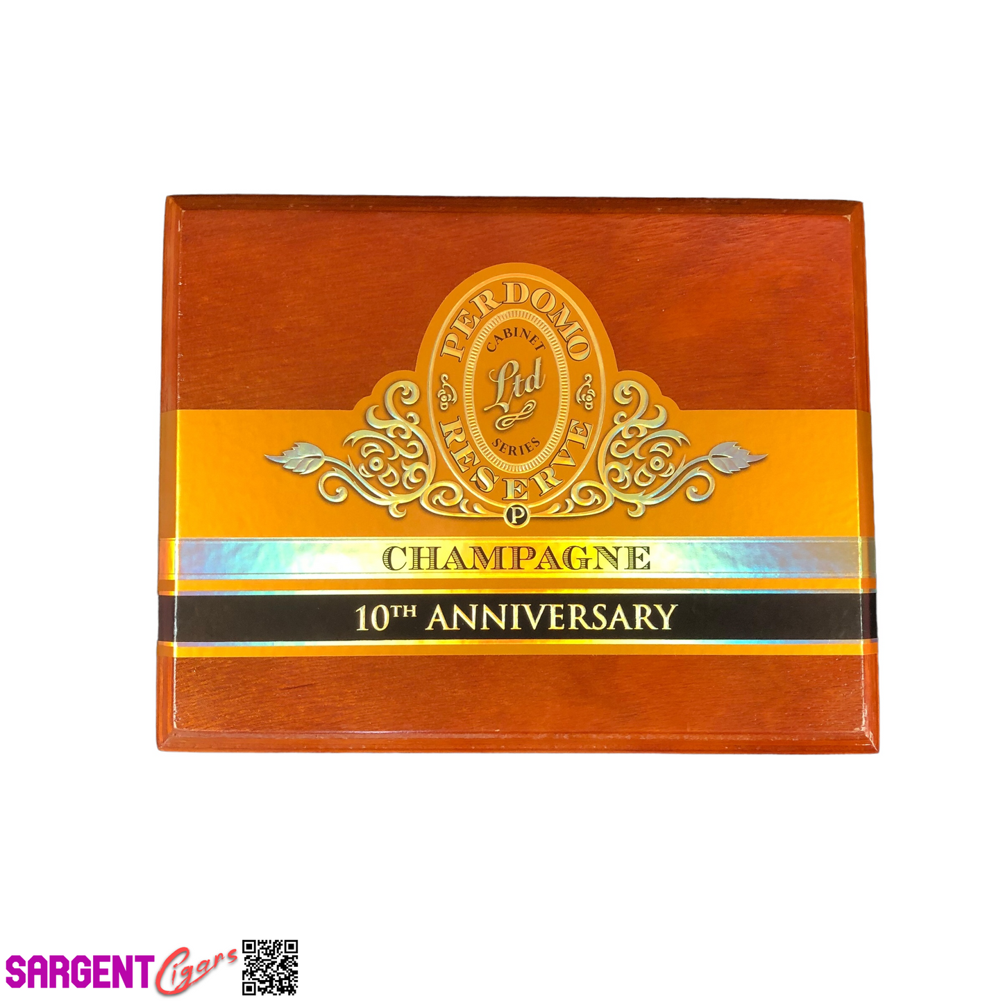 Perdomo 10th Anniversary Champagne Robusto Empty Wooden Cigar Box 8x6.25x3.25