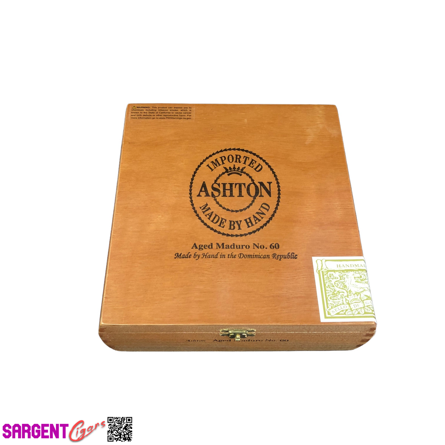 Ashton Classic Maduro No60 Empty Wooden Cigar Box 8x8.25x2.5