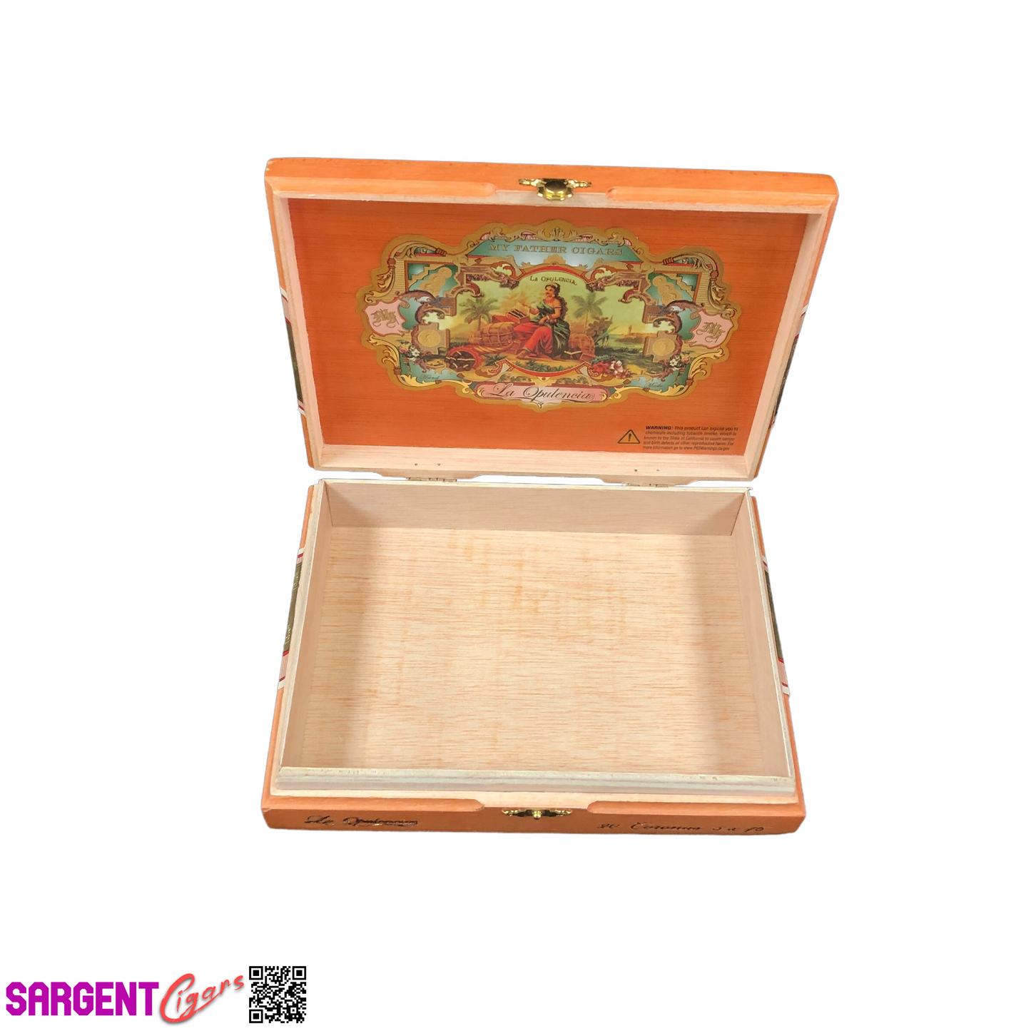 My Father Cigars La Opulencia Corona Empty Wooden Cigar Box 8x6x2