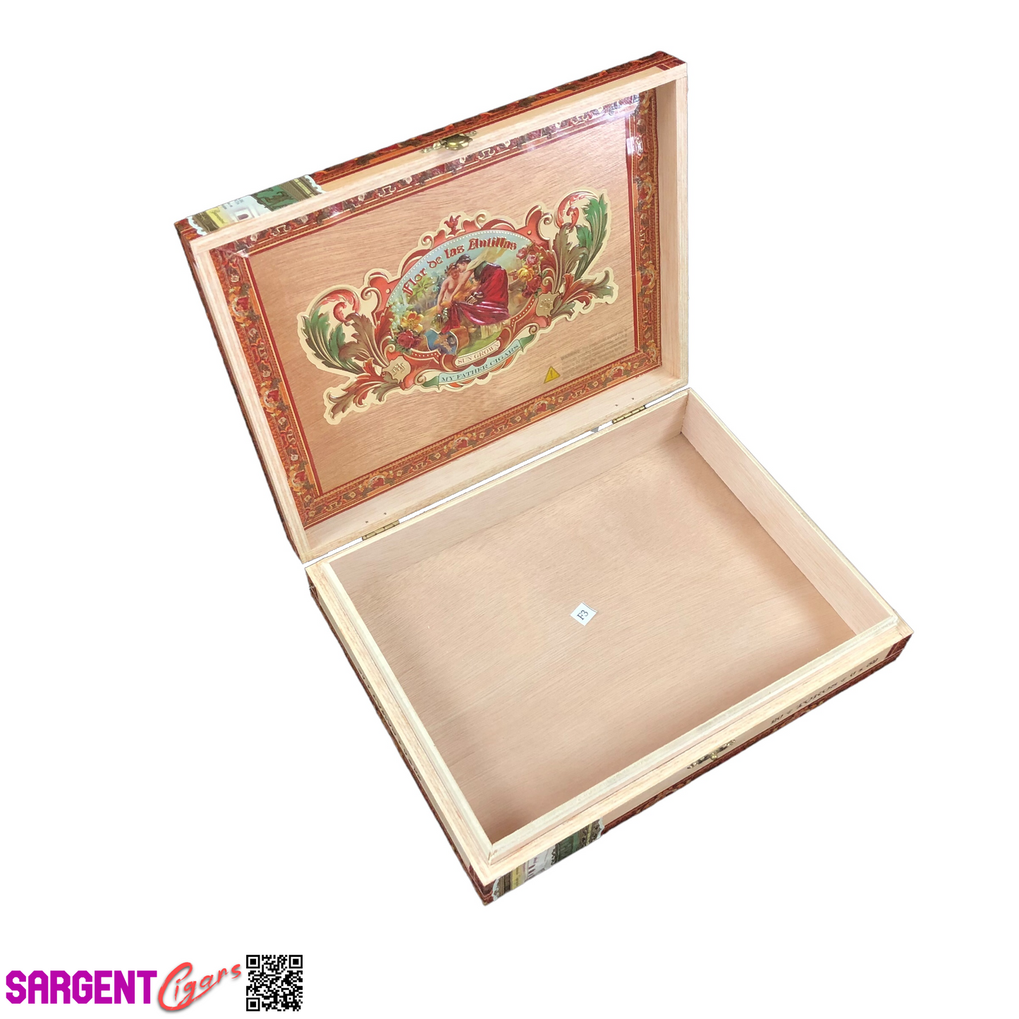 Flor De Las Antillas Toro Empty Wooden Cigar Box 9.25x7x2