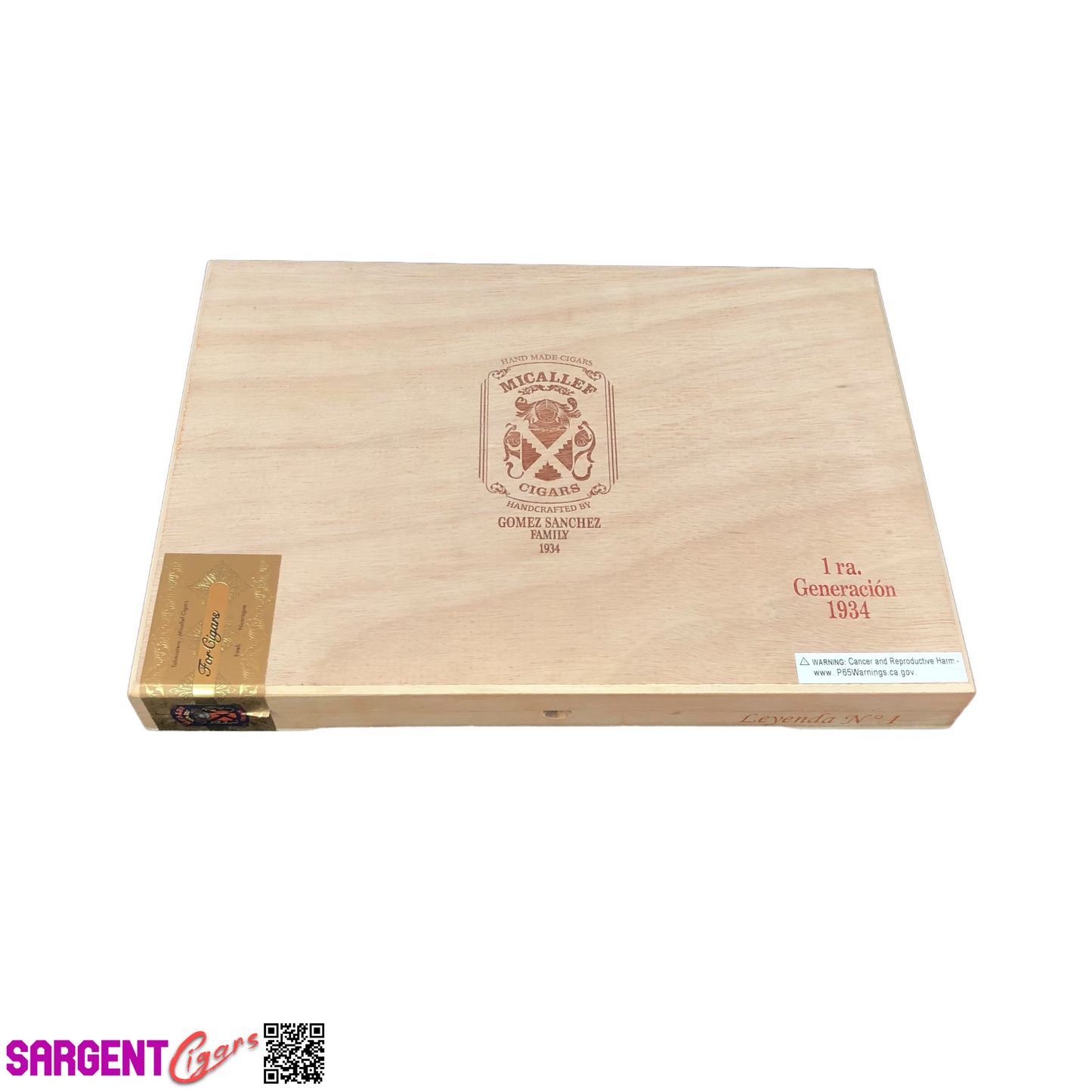 Micallef Cigars Leyenda No1 Empty Wooden Cigar Box 12.25x8.75x1.25