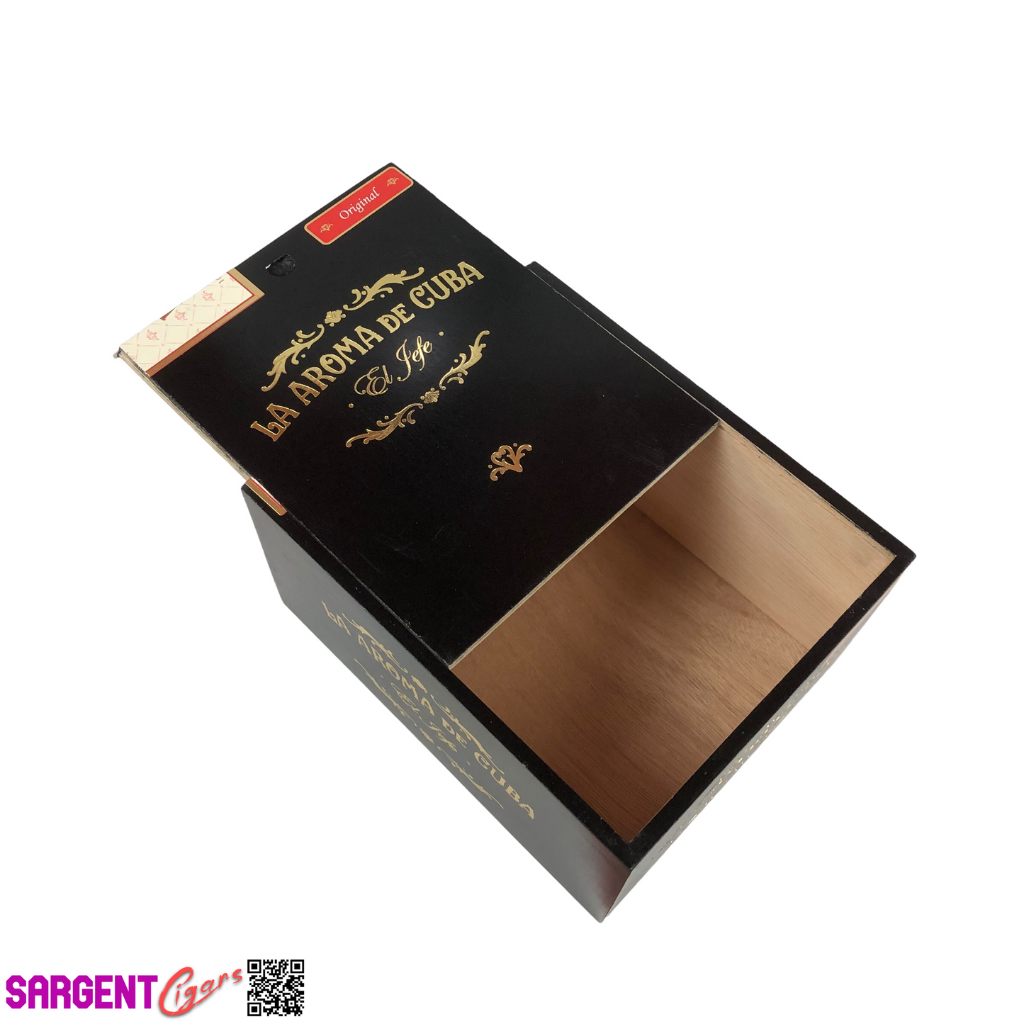 La Aroma El Jefe Original Empty Wooden Cigar Box 6.25x7.75x4
