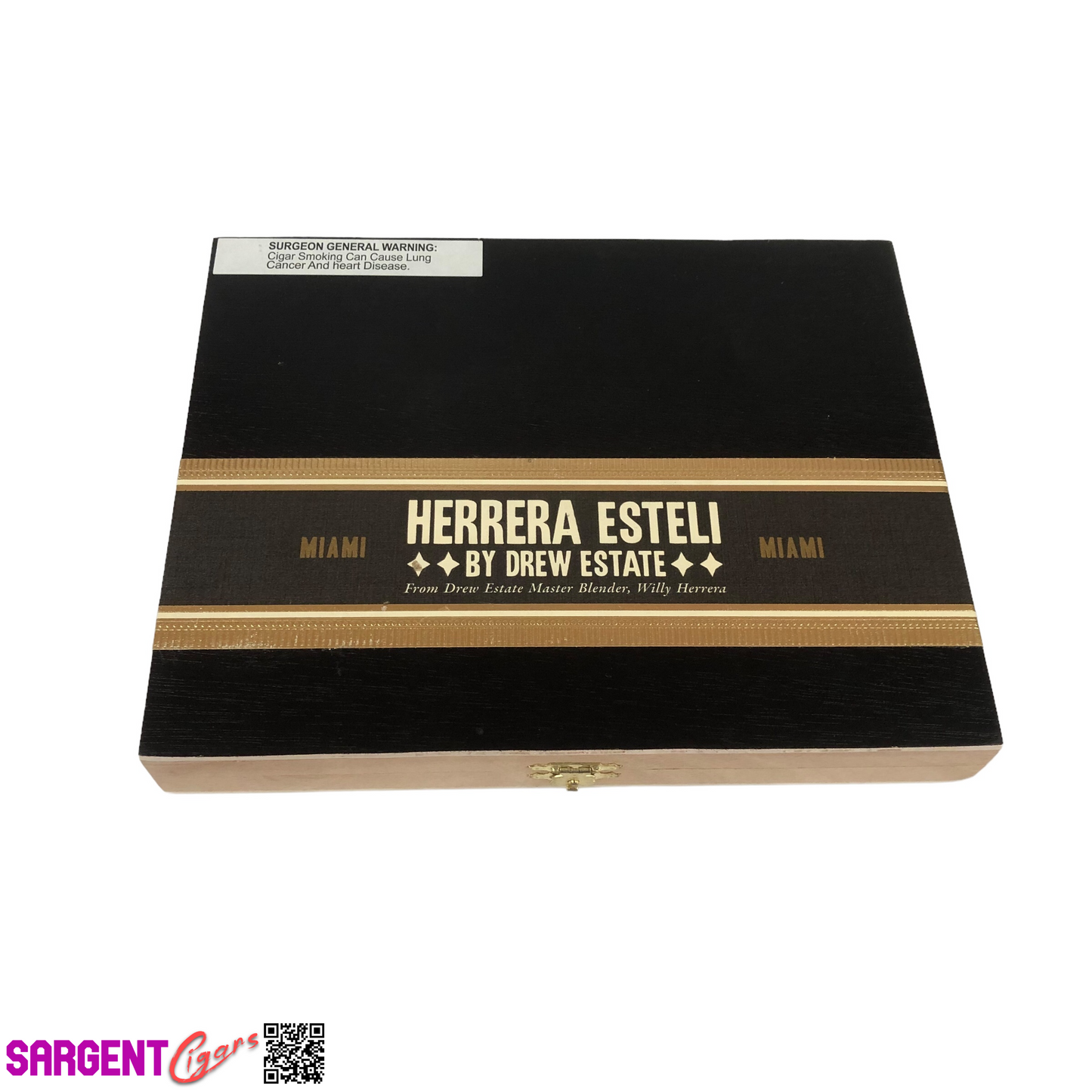 Herrera Esteli Miami Toro Empty Wooden Cigar Box 9x7.5x1