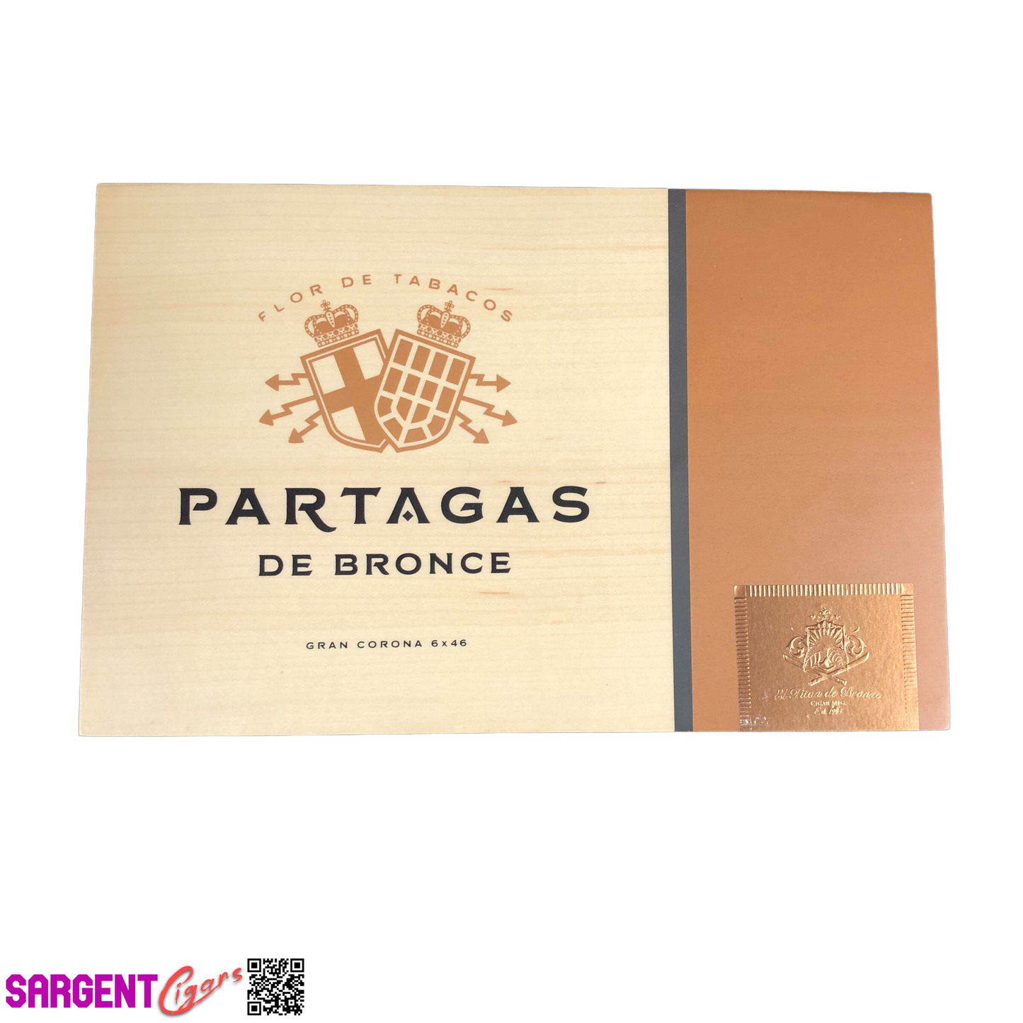 Partagas De Bronce Empty Wooden Cigar Box 12.25x8x1.75