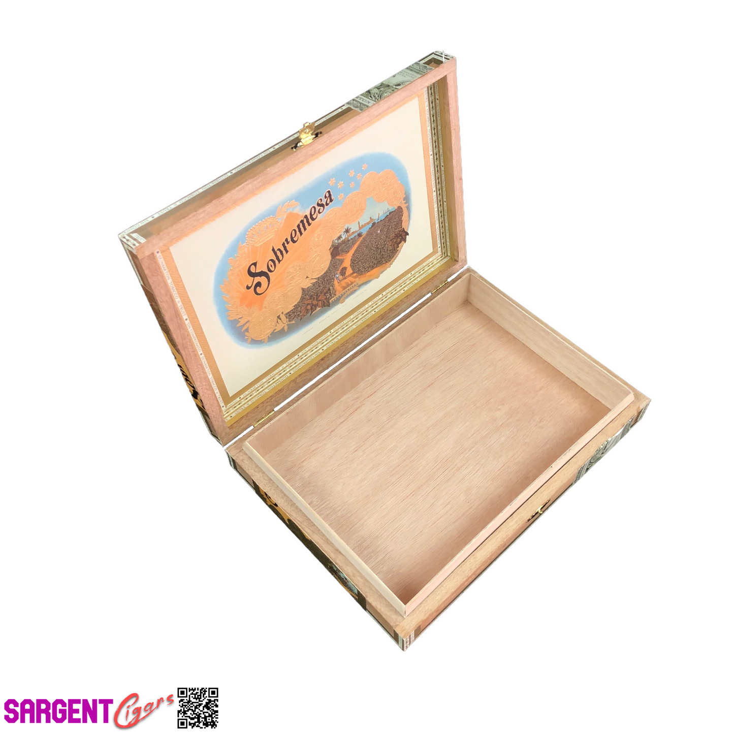 Dunbarton Sobremesa Cervantes Fino Empty Wooden Cigar Box 10.25x7.5x1.75