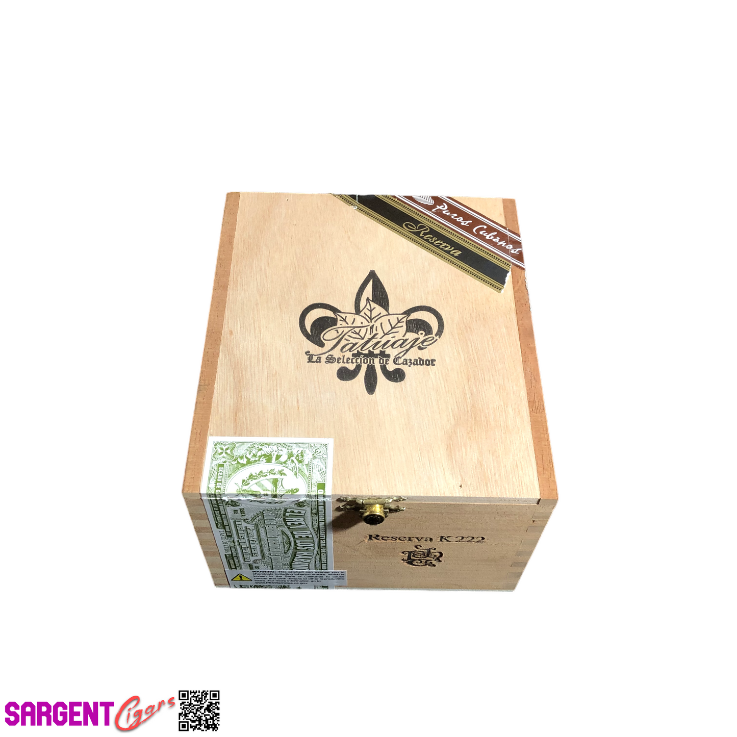 Tatuaje Reserva K22 Empty Wooden Cigar Box 5.75x6.75x4