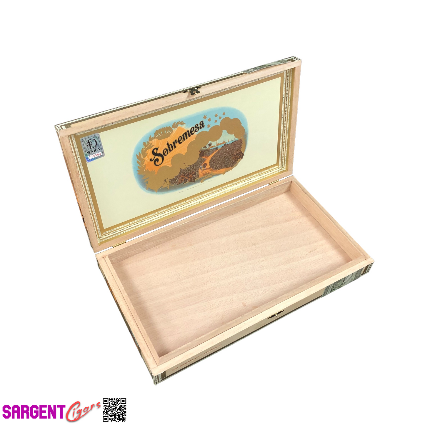 Dunbarton Sobremesa Gordo Empty Wooden Cigar Box 13.25x7.5x1.75