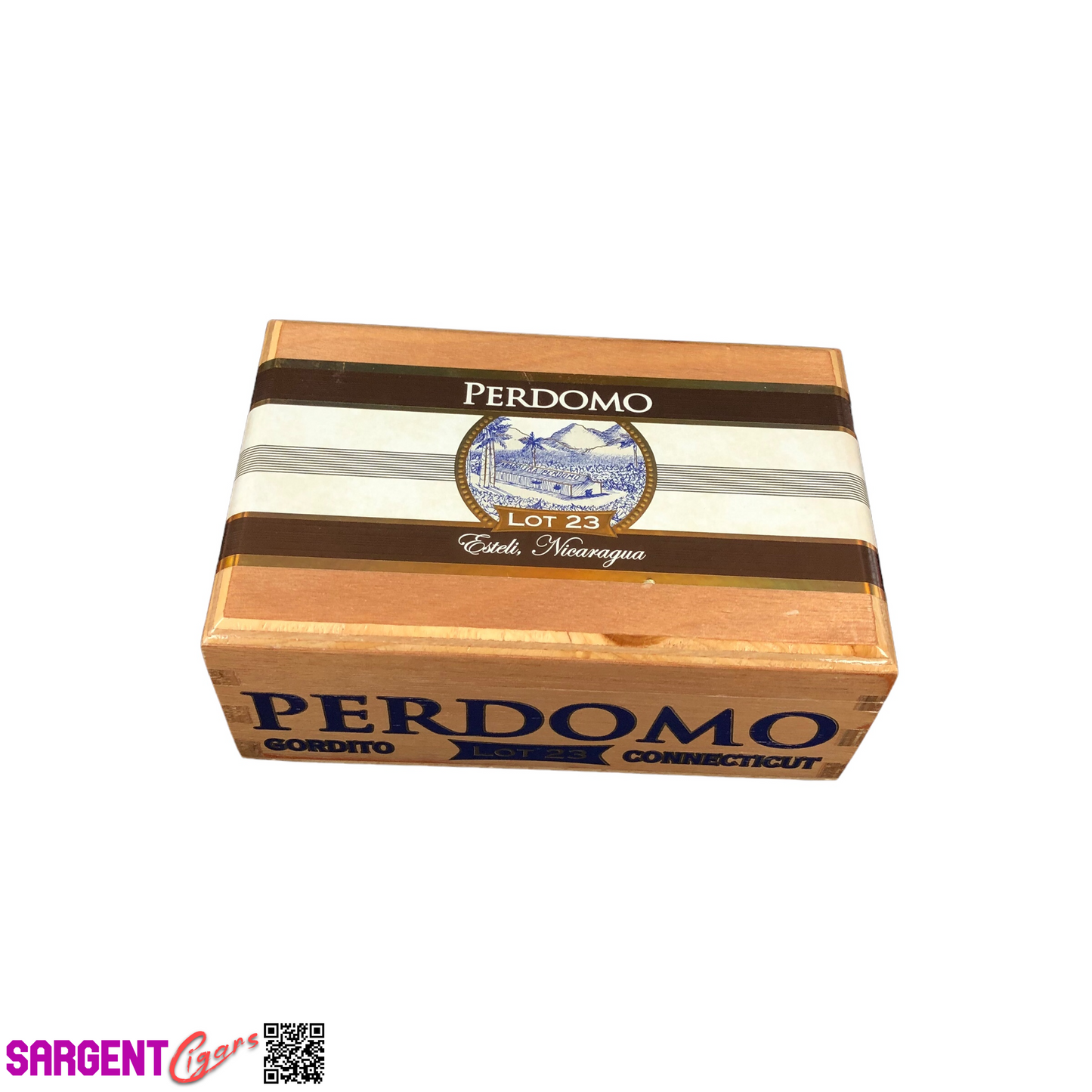 Perdomo Lot 23 Connecticut Gordito Empty Wooden Cigar Box 8.5x5.5x3.5