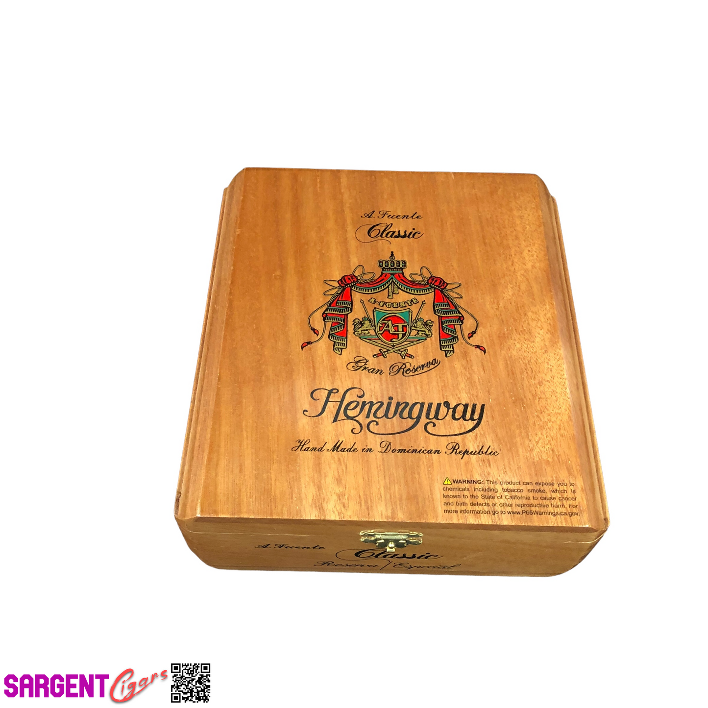 Arturo Fuente Hemingway Classic Empty Wooden Cigar Box 7.25x7.75x2.75