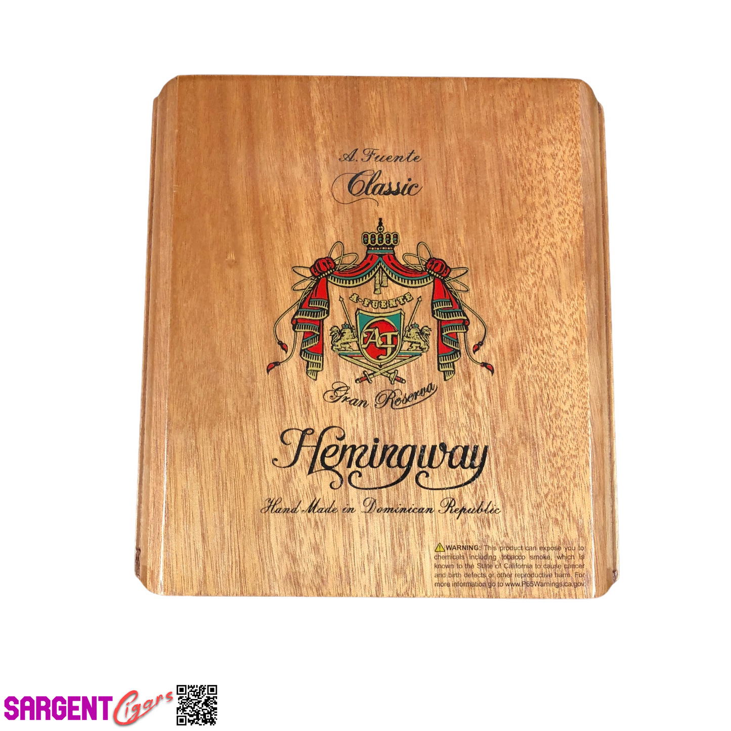 Arturo Fuente Hemingway Classic Empty Wooden Cigar Box 7.25x7.75x2.75