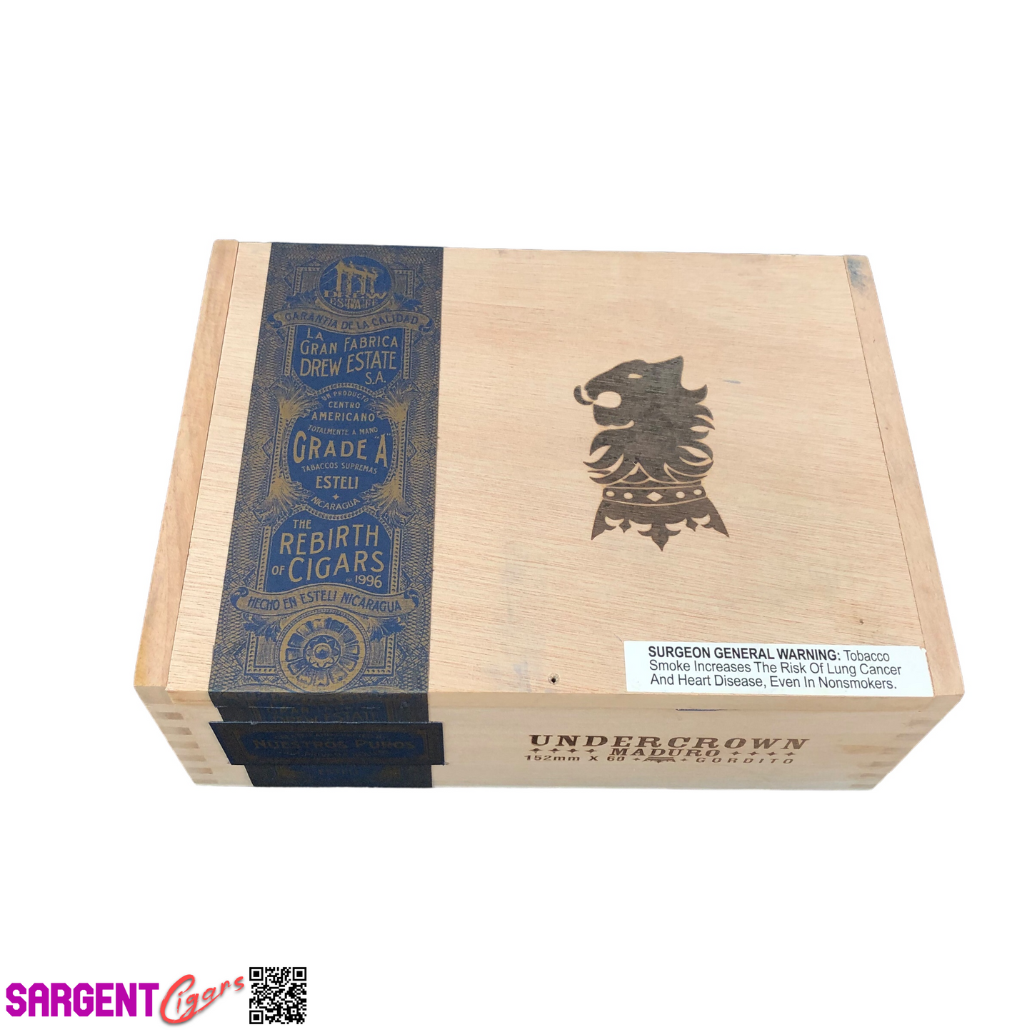 Undercrown Maduro Gordito Empty Wooden Cigar Box 9.5x7x3.5