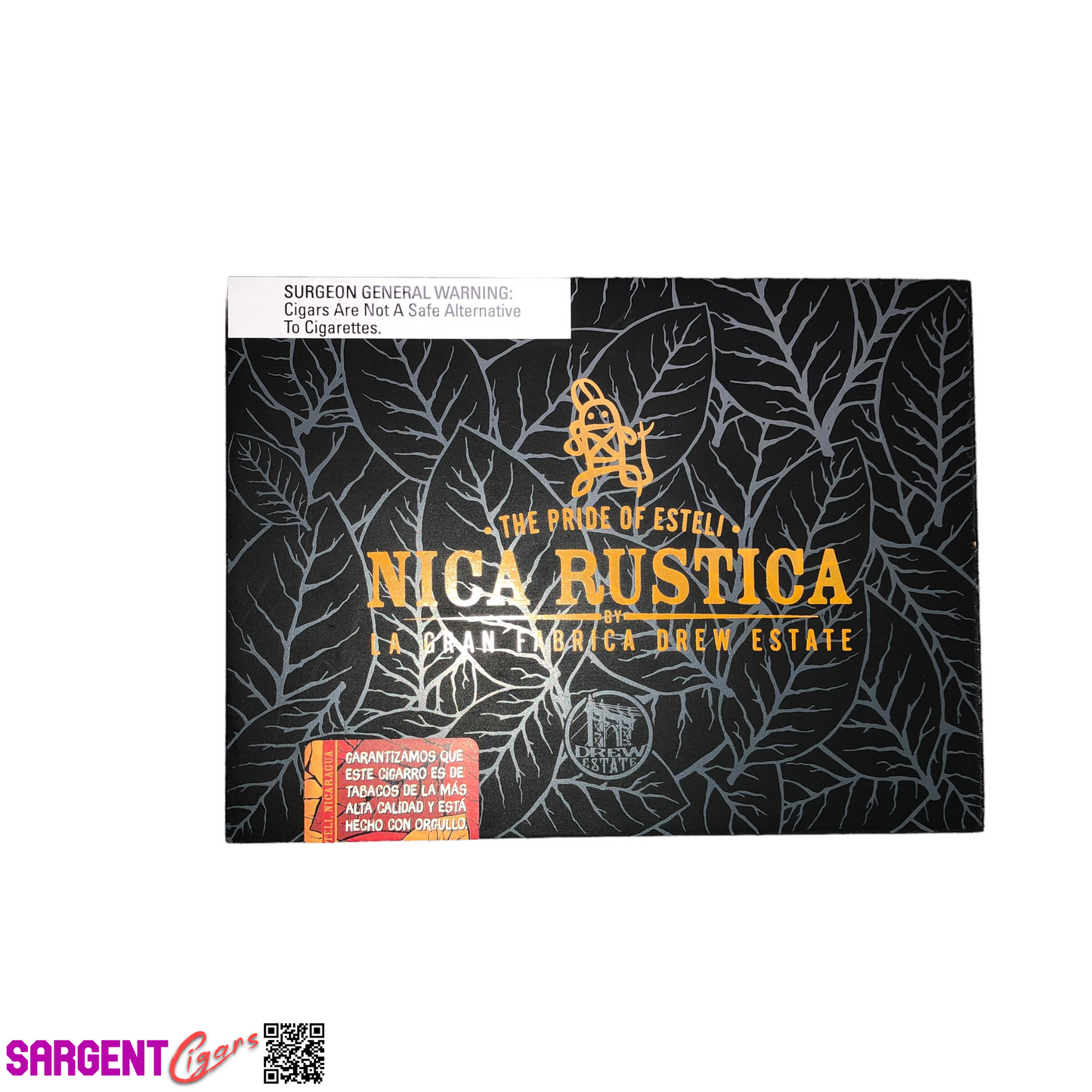 Nica Rustica Short Robusto Empty Wooden Cigar Box 7.5x6x3