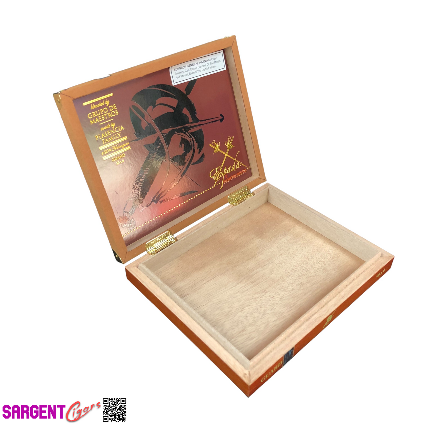 Montecristo Espada Guard Empty Wooden Cigar Box 8.75x7.25x1.5