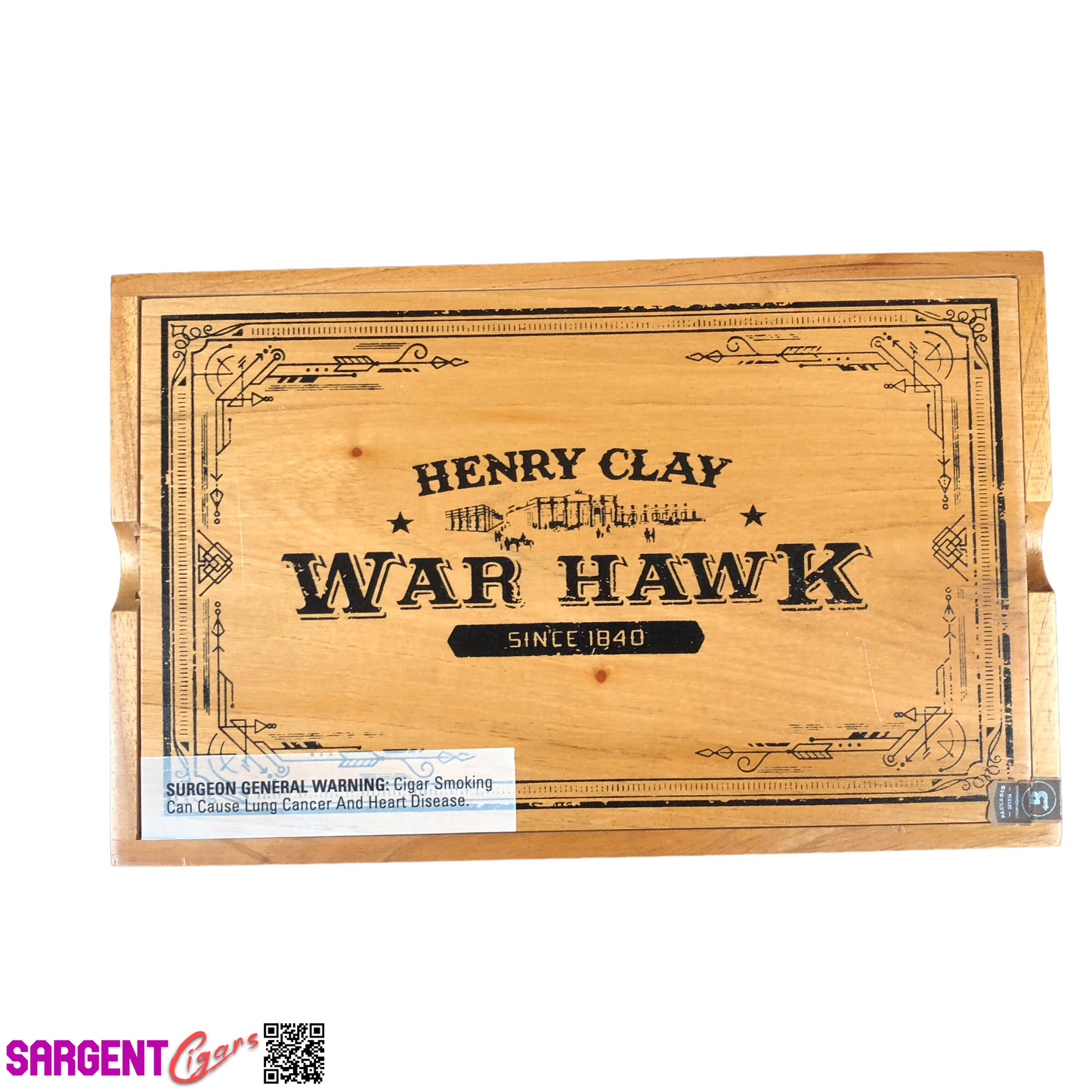 Henry Clay War Hawk Churchill Empty Wooden Cigar Box 12.5x8x2.5