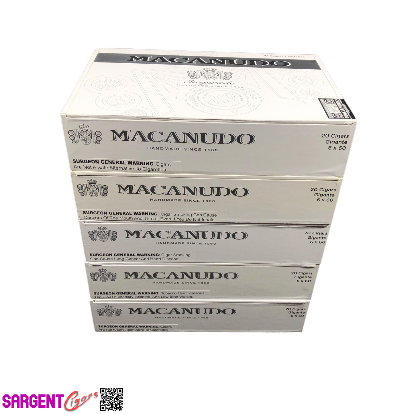 Lot of 5 Macanudo Gigante Empty Cigar Boxes 9.75x6.5x2.25 #49