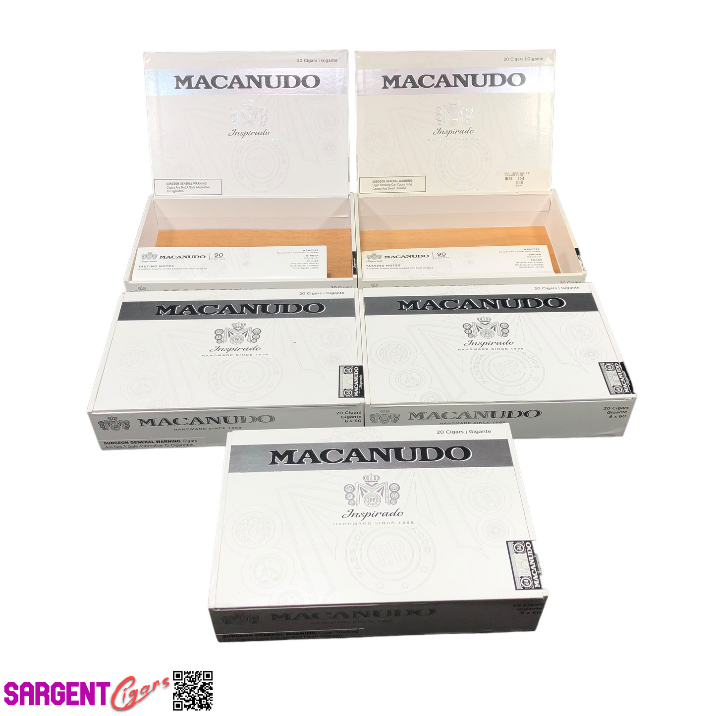 Lot of 5 Macanudo Gigante Empty Cigar Boxes 9.75x6.5x2.25 #49